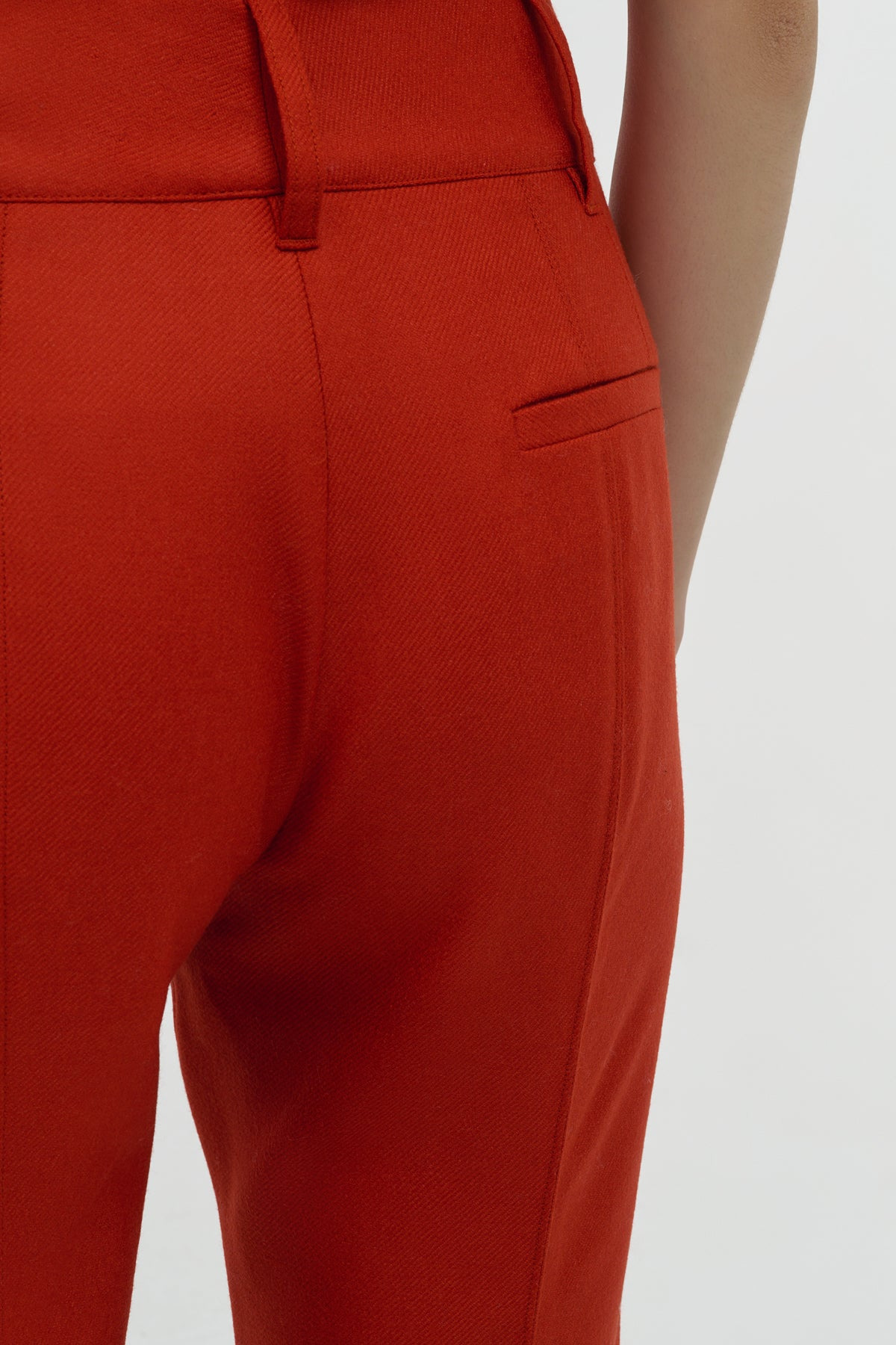 Rhein Flare Pant in Antelope Orange Wool Cashmere Flannel - 6