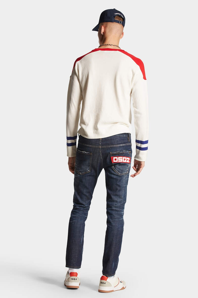 DARK CLEAN WASH SKATER JEANS 4