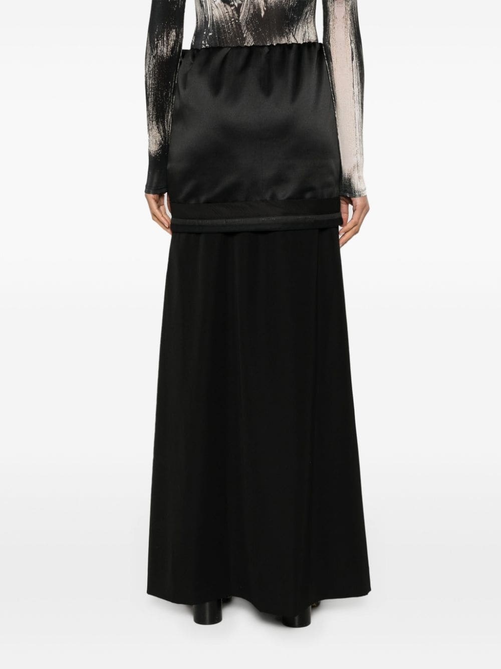 layered wool maxi skirt - 4