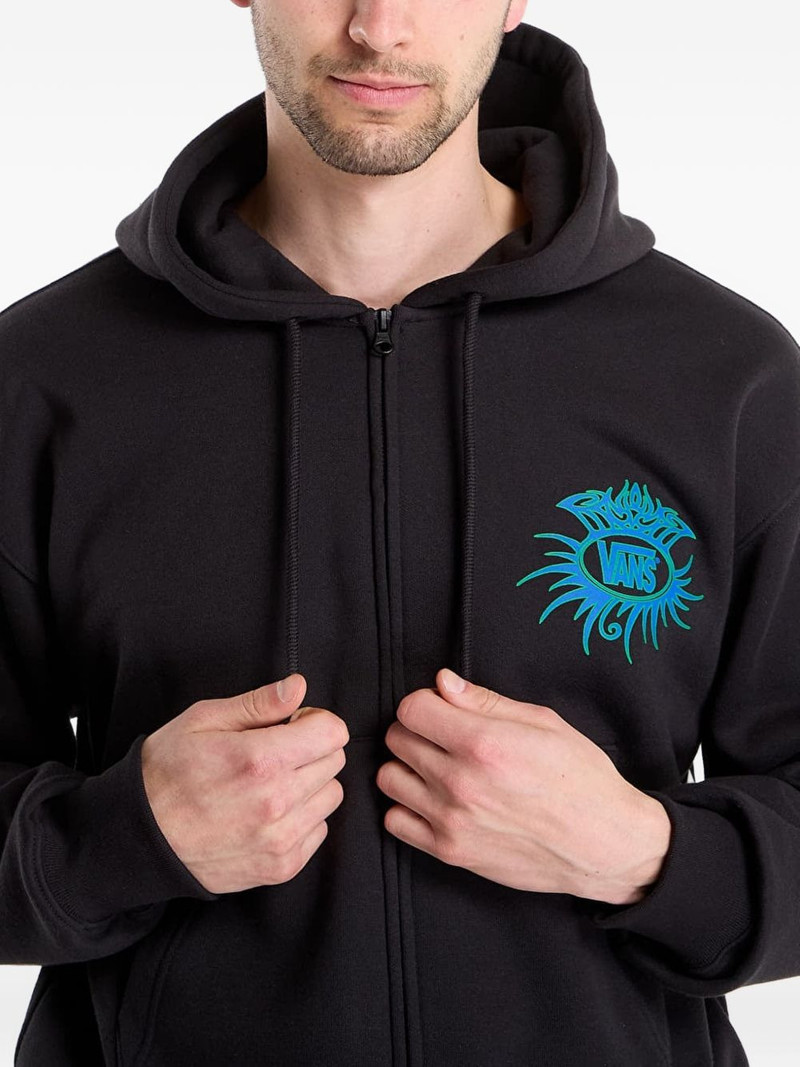 Torched logo-print zip-up hoodie 4