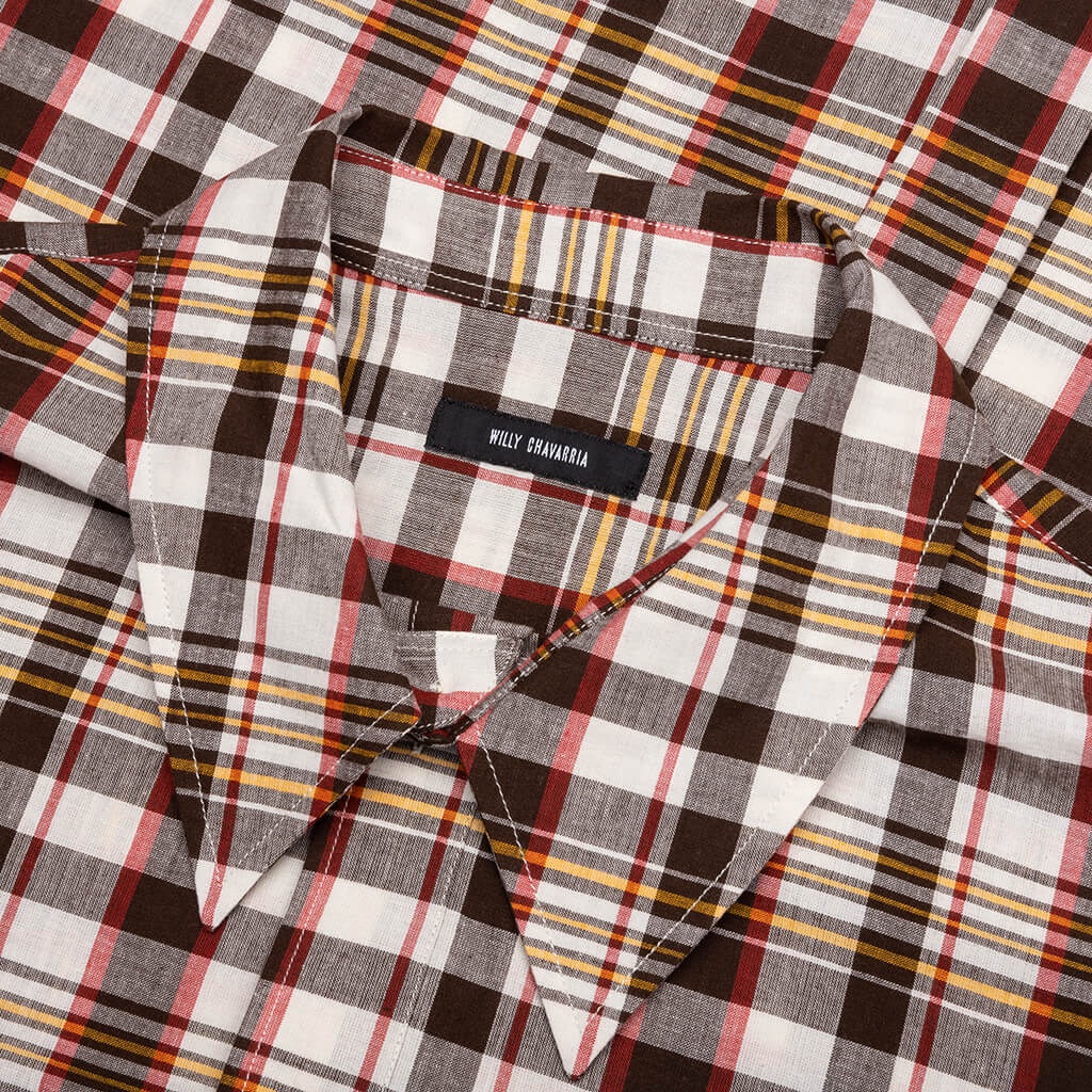 HACIENDA S/S SHIRT - BROWN CHECK - 3