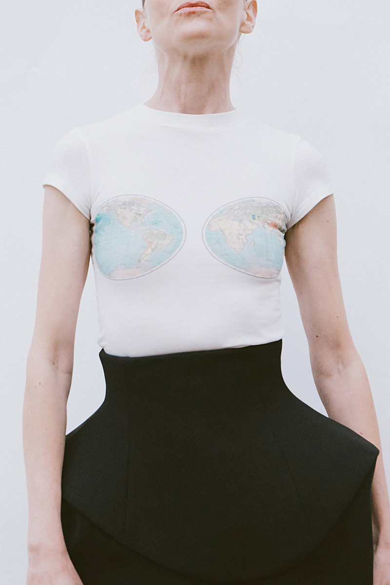 HEMISPHERES MAP PRINTED TEE WHITE 2