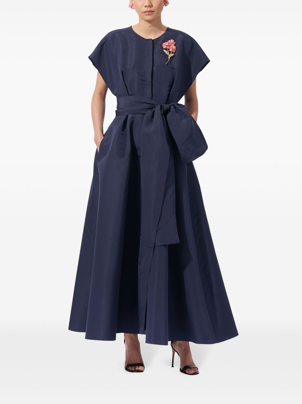 sash-belt silk maxi dress - 2