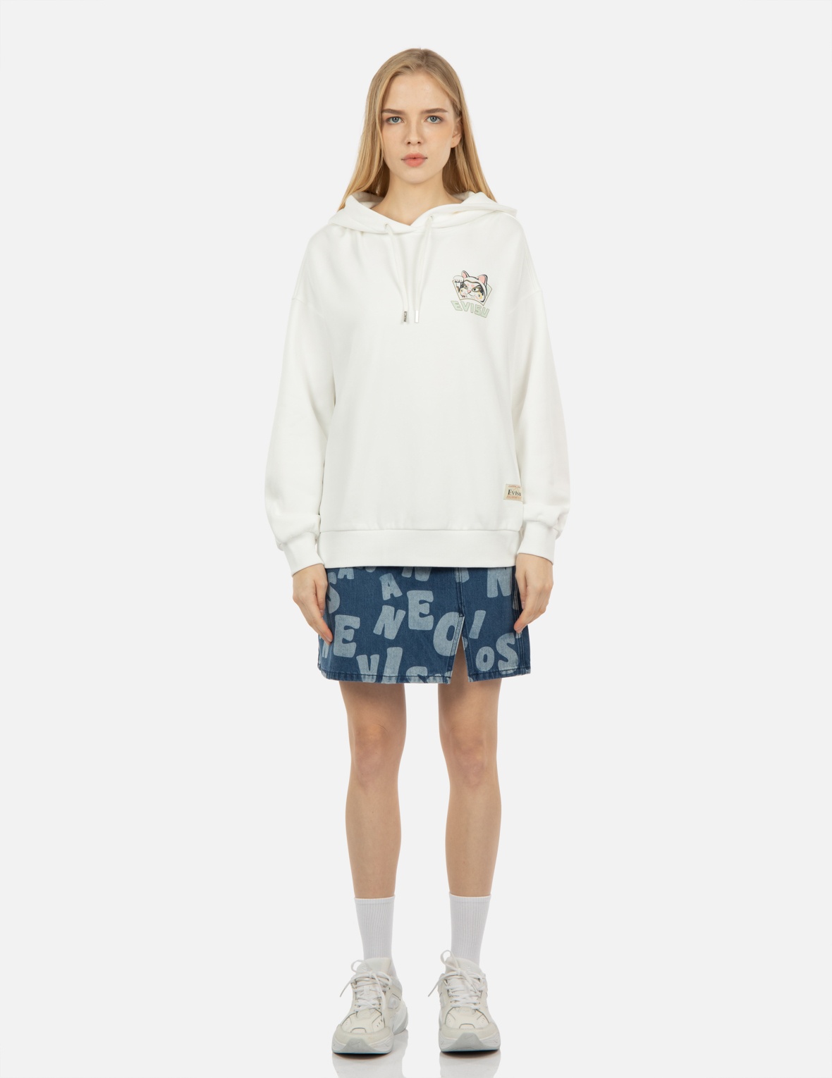 “FORTUNE CAT AND DARUMA” DOUBLE DAICOCK PRINT HOODED SWEATSHIRT - 6