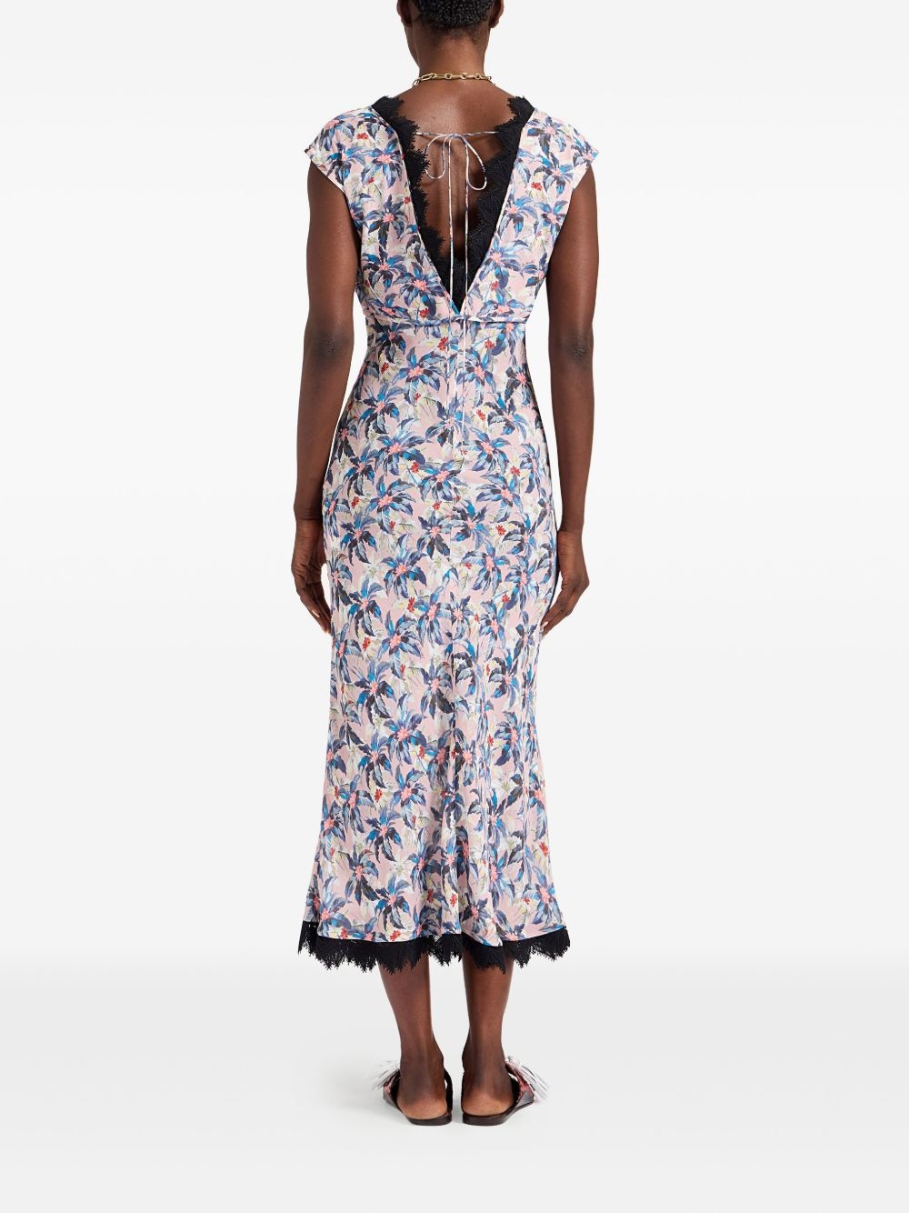 Luna floral-print V-neck midi dress - 3