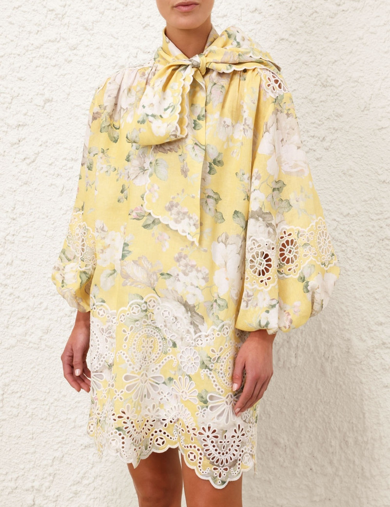 Zimmermann ACACIA BRODERIE TIE MINI DRESS outlook