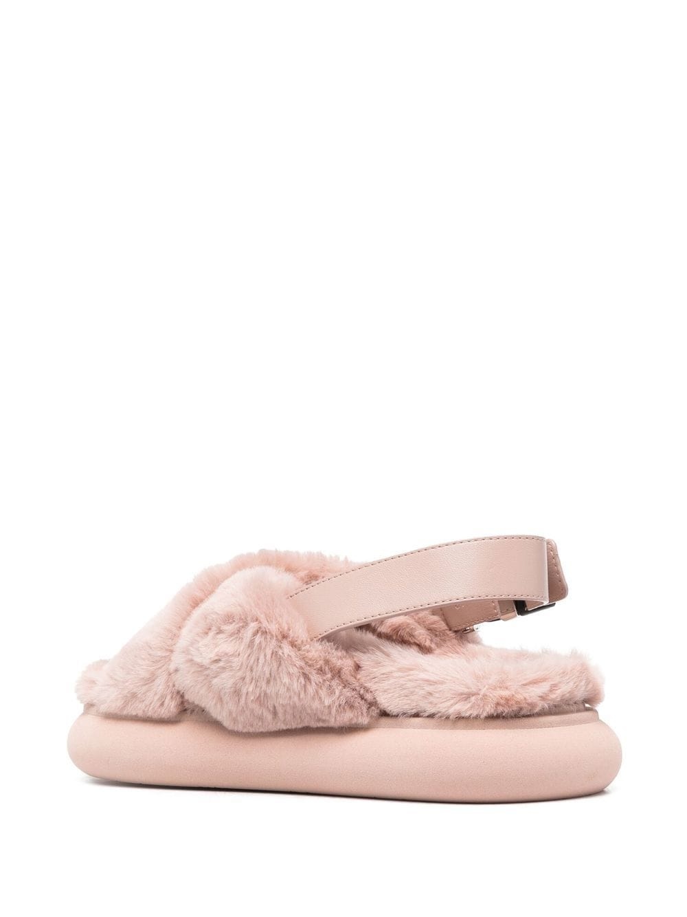shearling cross-strap slippers - 3