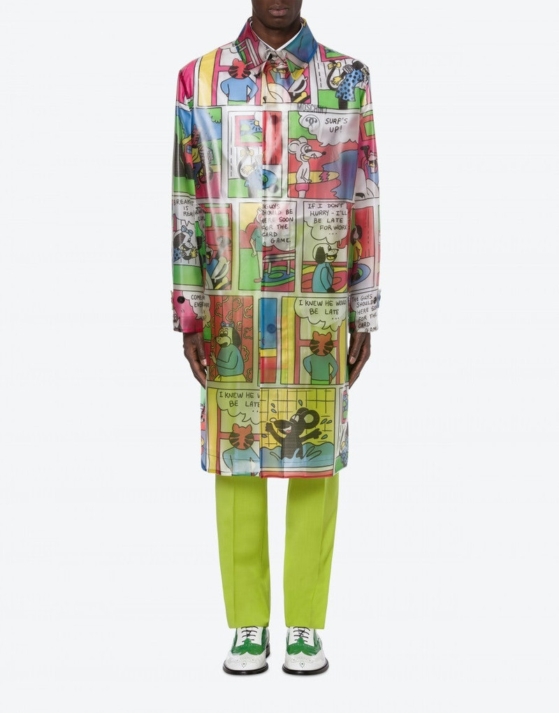 Moschino MOSCHINO COMICS WATERPROOF TRENCH COAT outlook