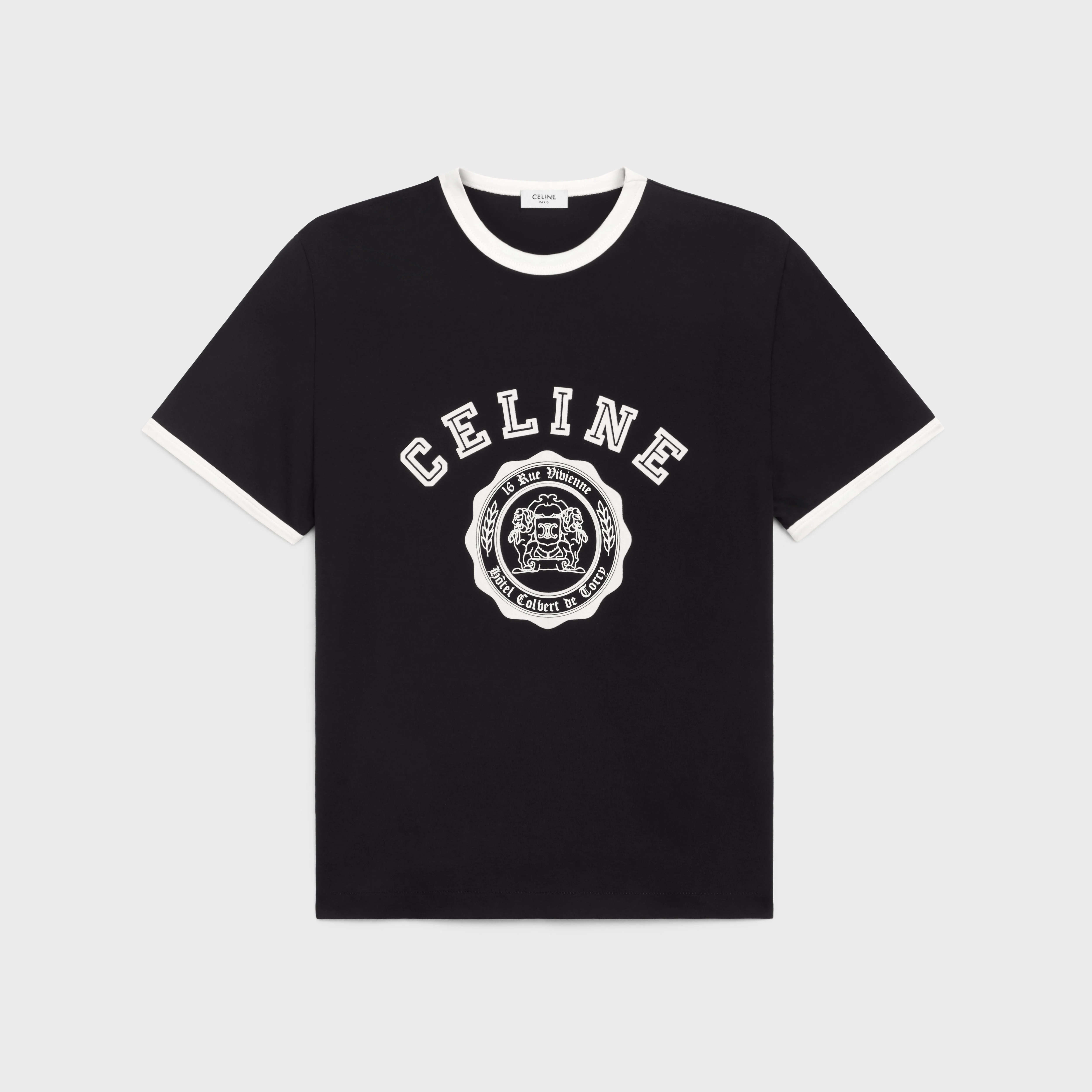 CELINE celine blason loose t shirt in cotton jersey REVERSIBLE