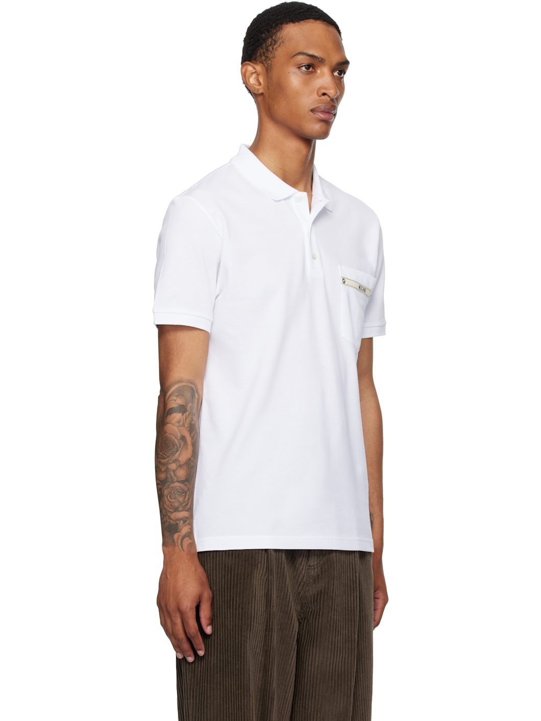 White Moschino Tape Polo - 2