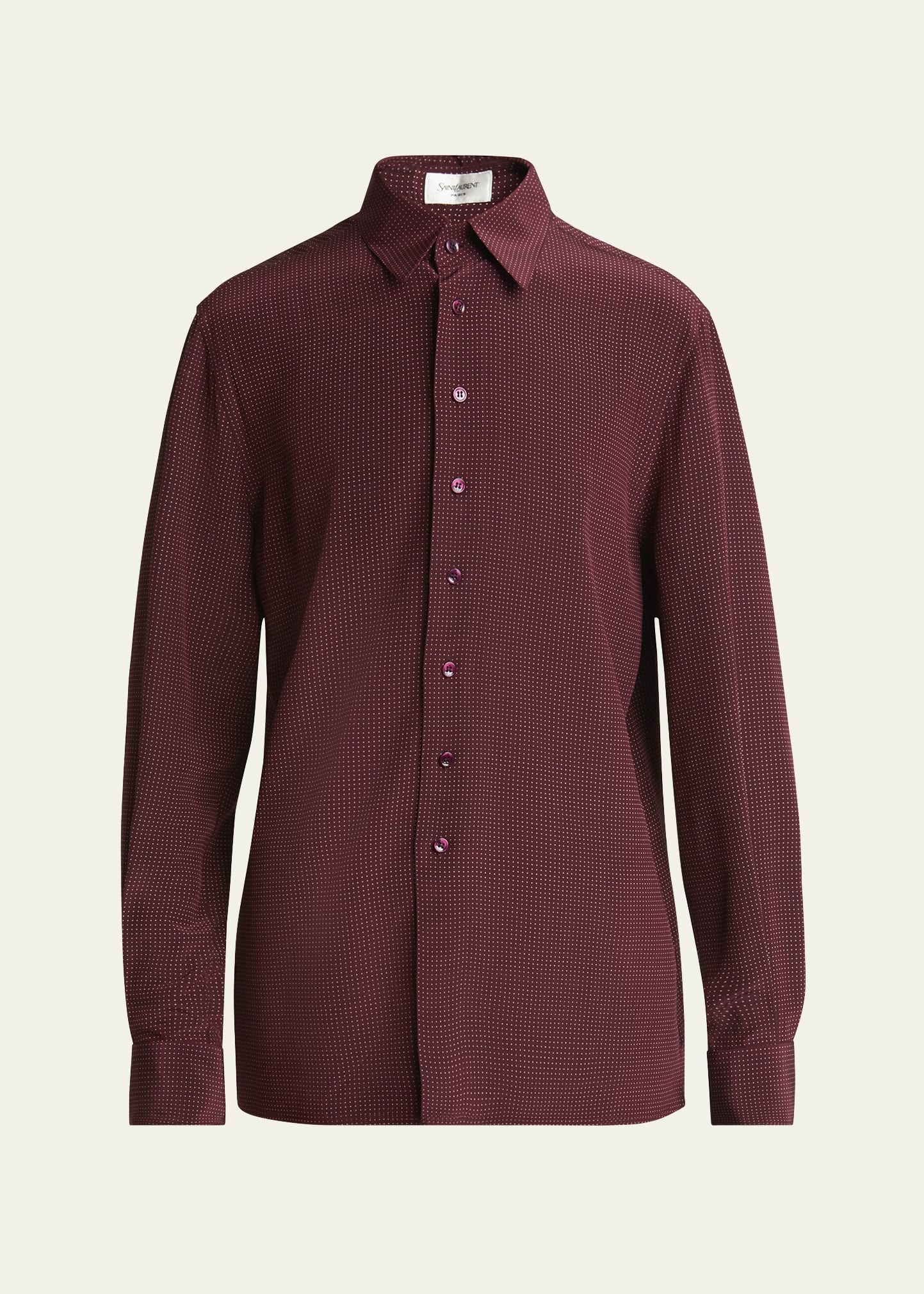 Men's Crepe de Chine Polka Dot Dress Shirt - 1