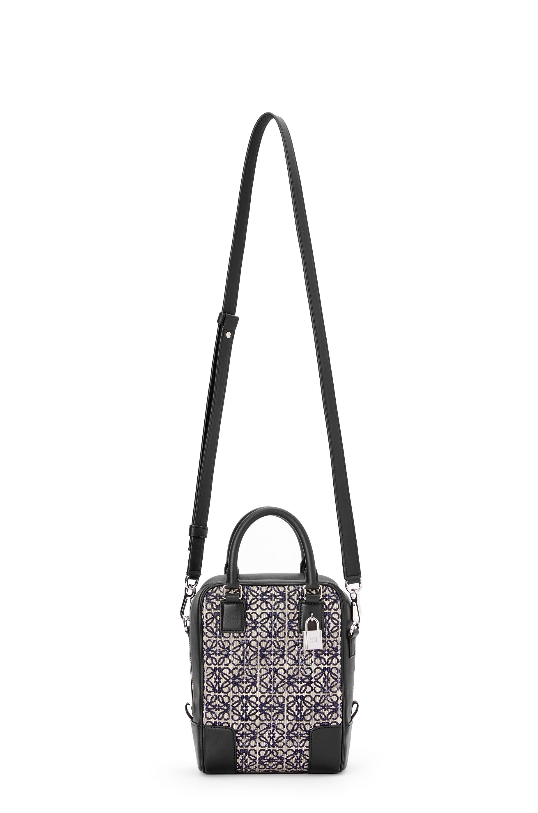 T Tote bag in Anagram jacquard and calfskin Navy/Black - LOEWE