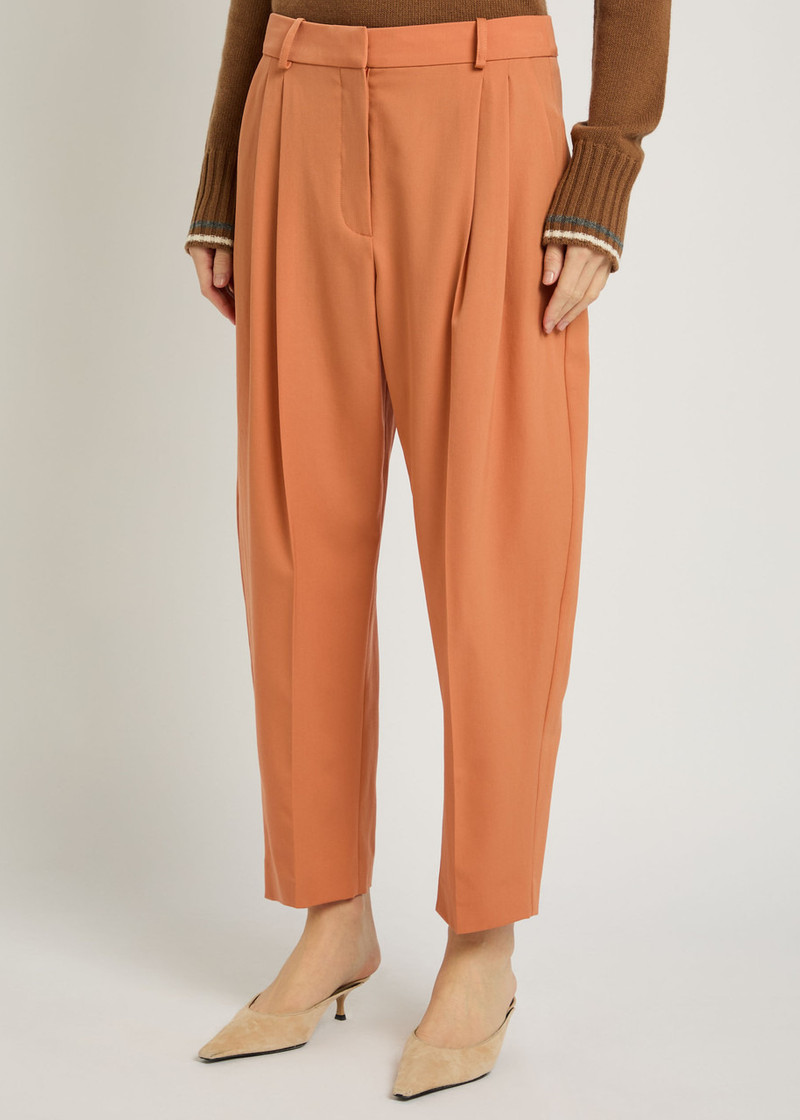 Stella McCartney Stella Mccartney Pleated Barrel-leg Wool Trousers outlook