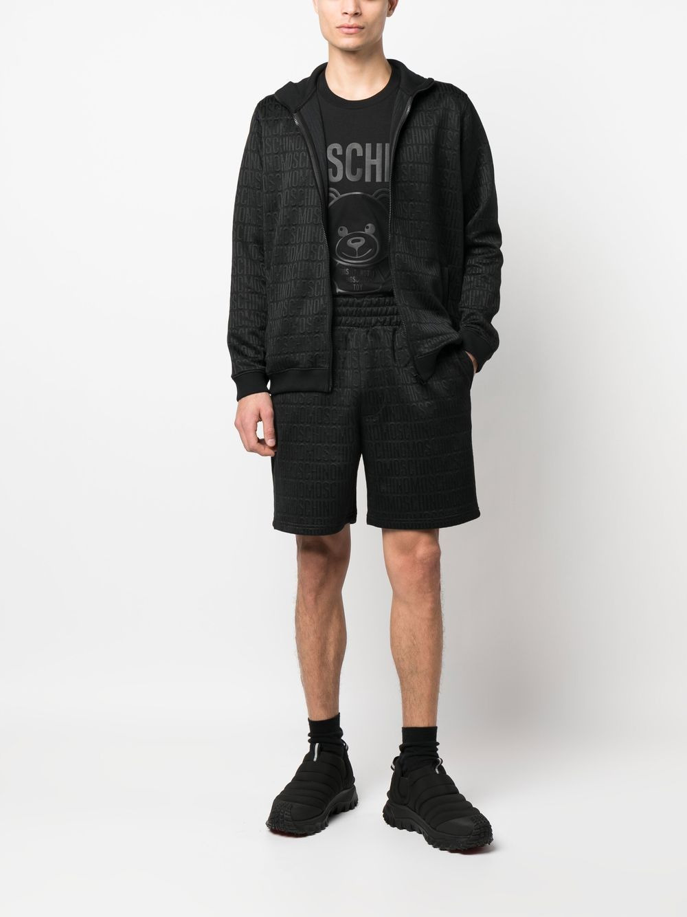 all-over debossed logo sweatshirt - 2