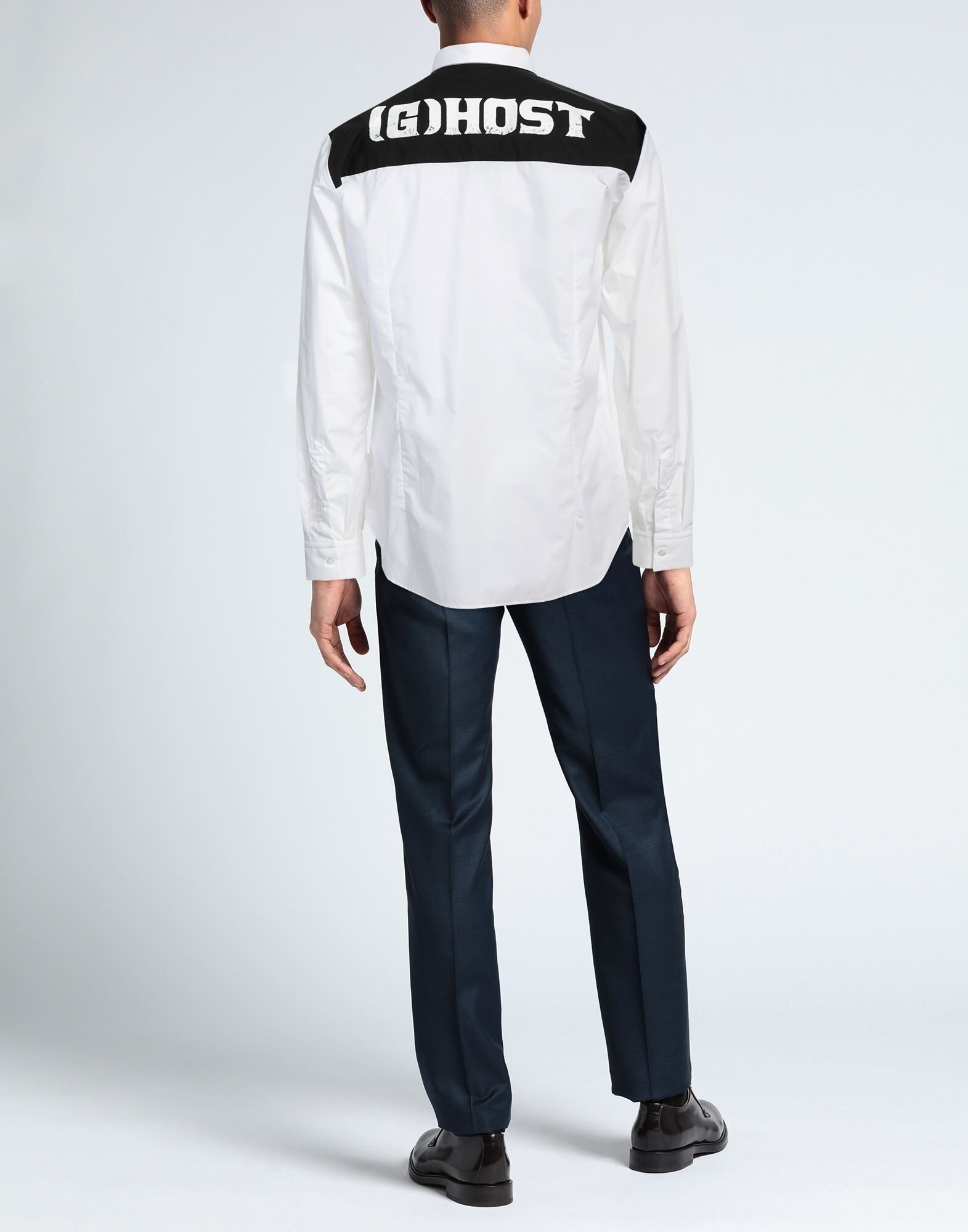 White Men's Patterned Shirt - 3