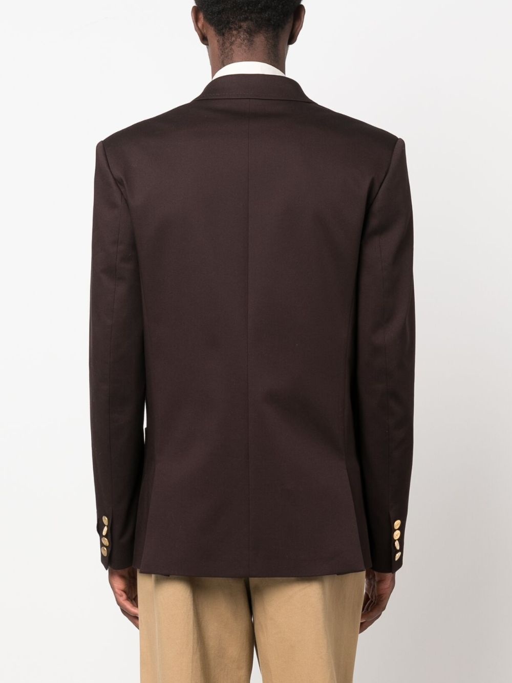 double-breasted cotton blazer - 4