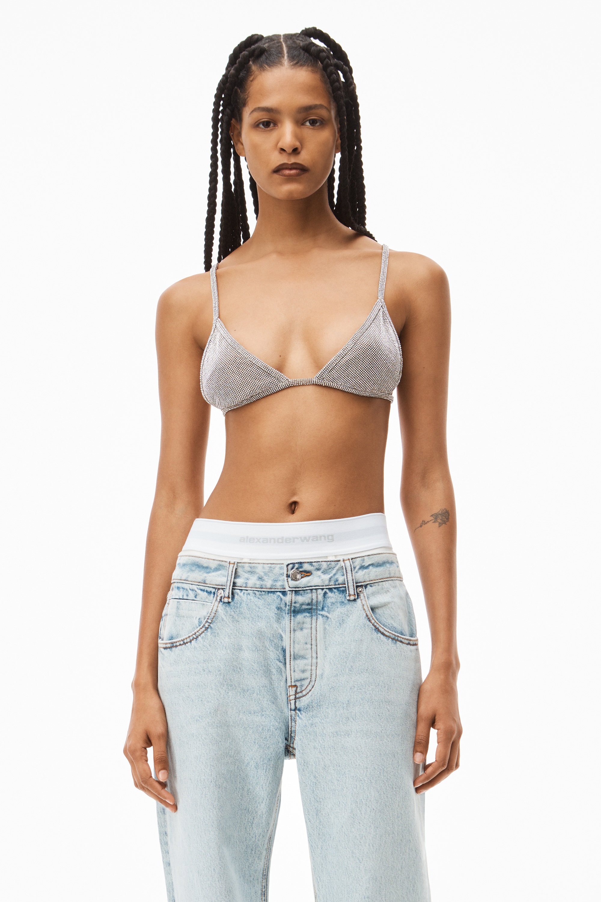 LOGO ELASTIC BRIEF LAYER JEAN IN DENIM - 4