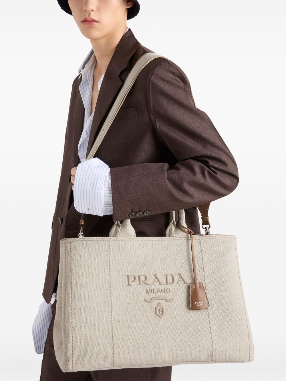 logo-embroidered tote bag - 2