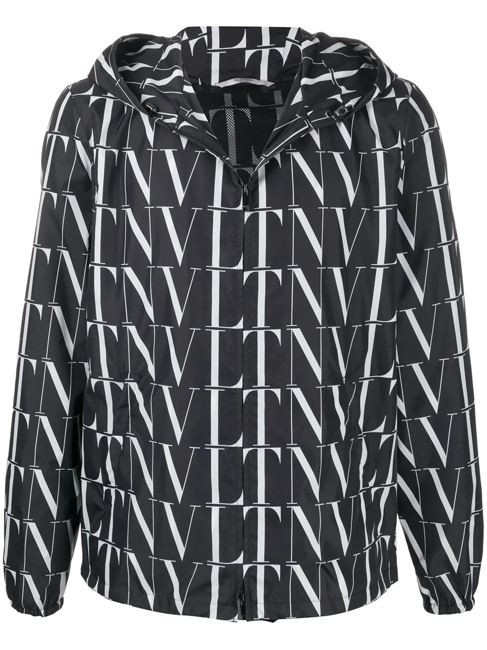 VLTN print hooded jacket - 1