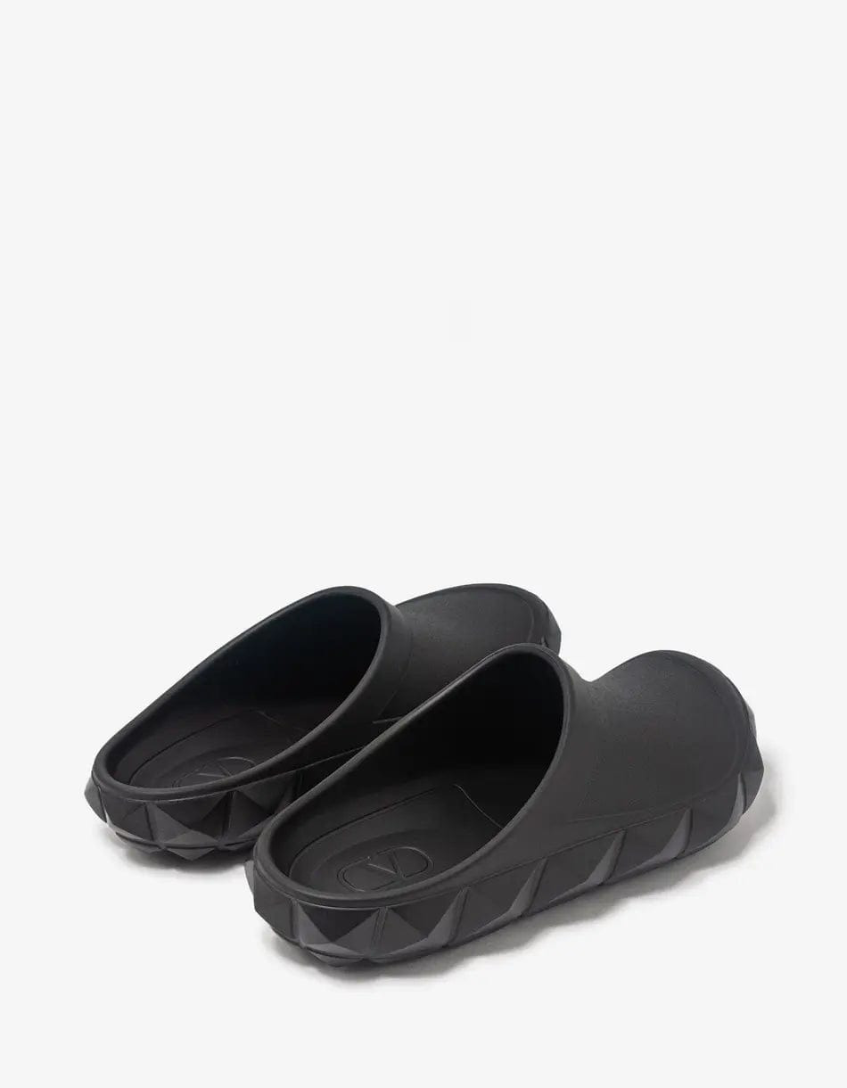 Valentino Black Roman Stud Turtle Clog - 2