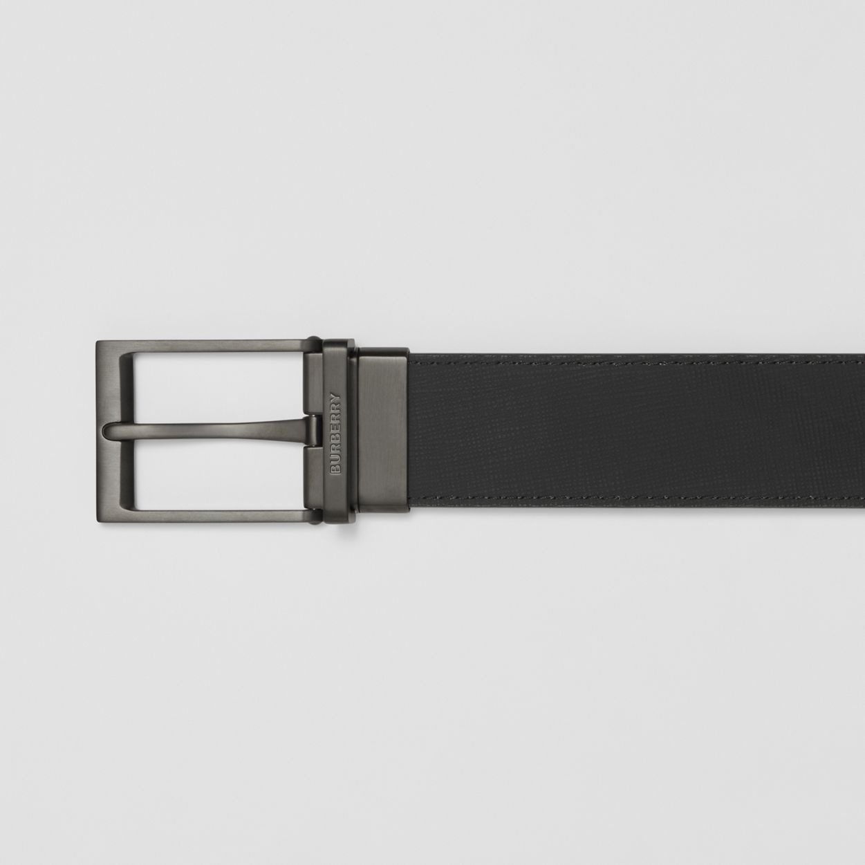 Reversible London Check and Leather Belt - 2