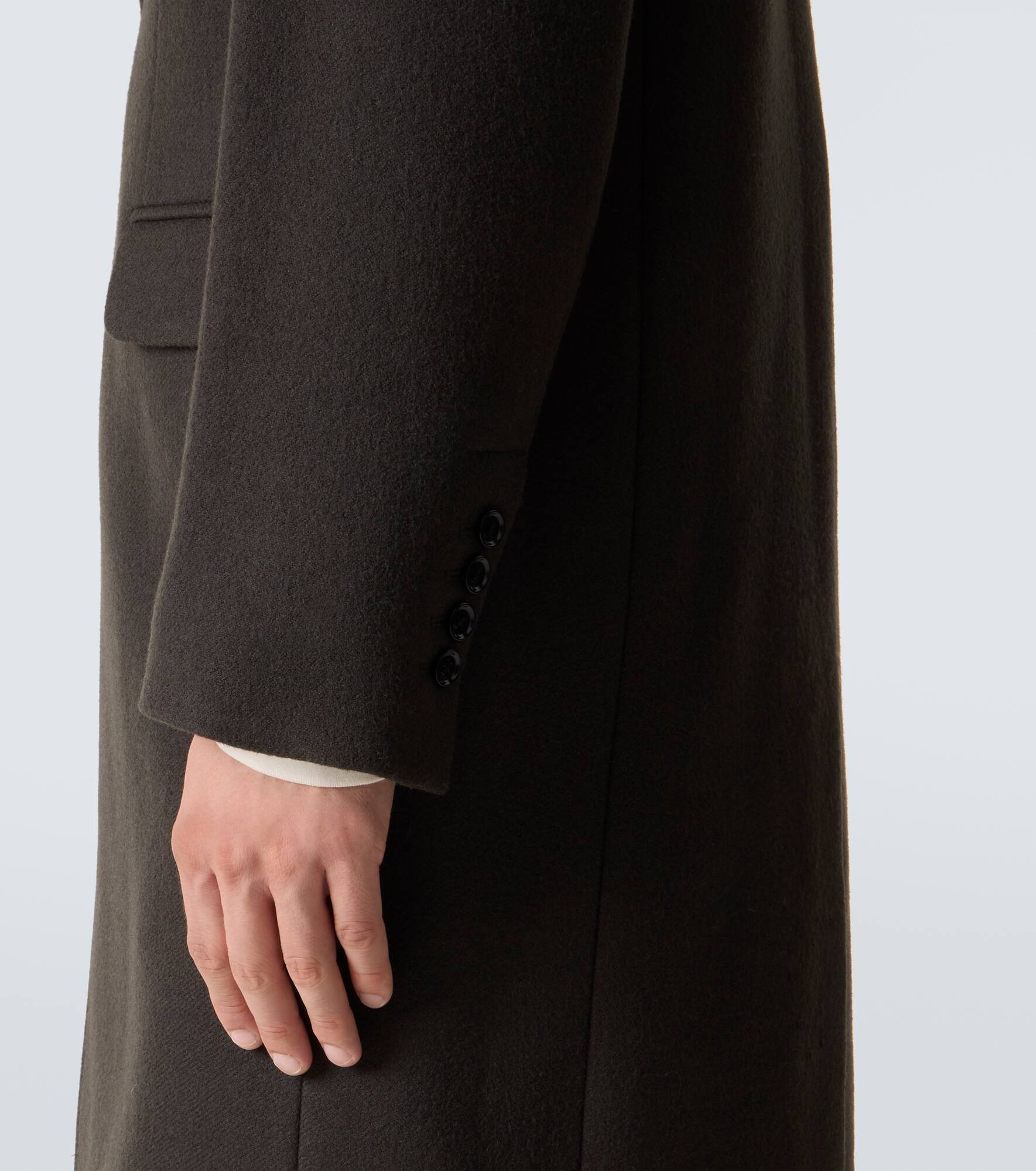 Single-breasted wool coat - 6