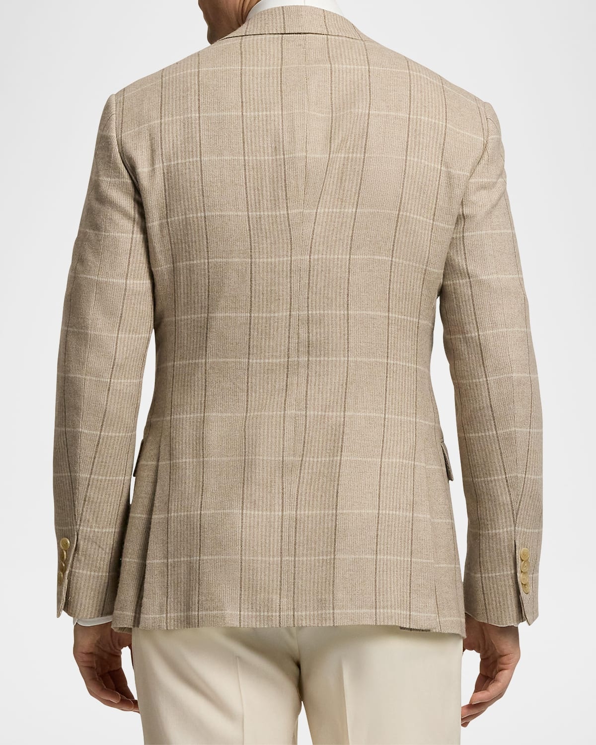 Men's Kent Wool, Silk, and Cashmere Check Sport Coat - 3
