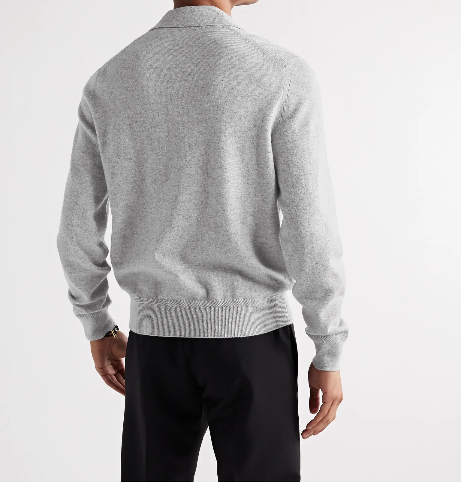 Mélange Cashmere Polo Shirt - 4