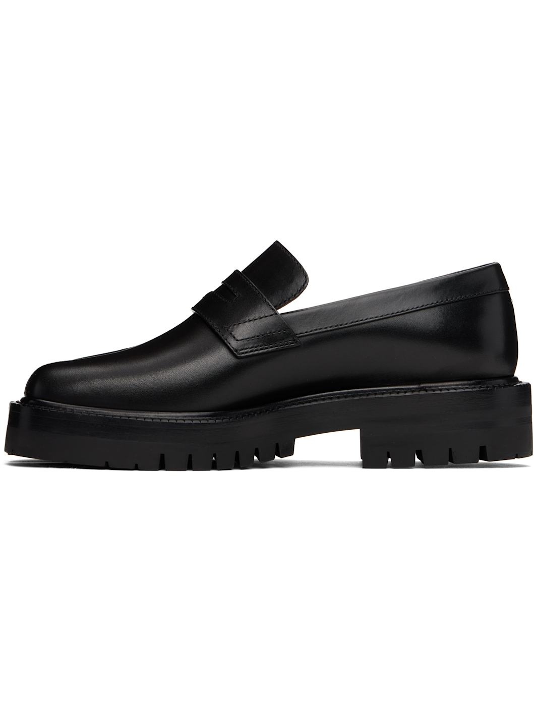 Black Tabi Leather Loafers - 3