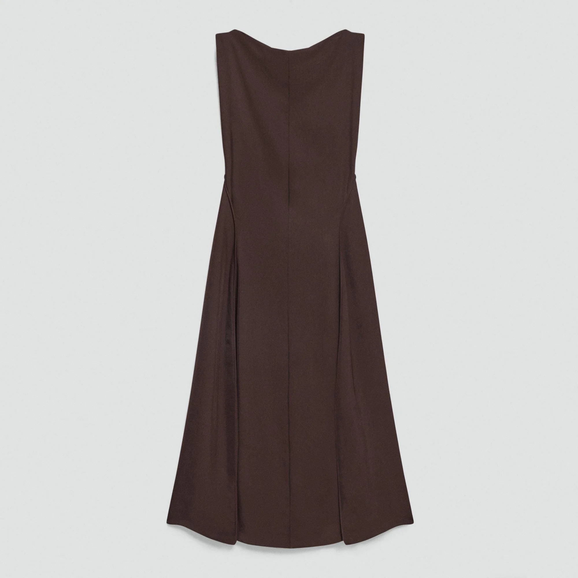 Draped Midi Dress in Washed Twill - 1