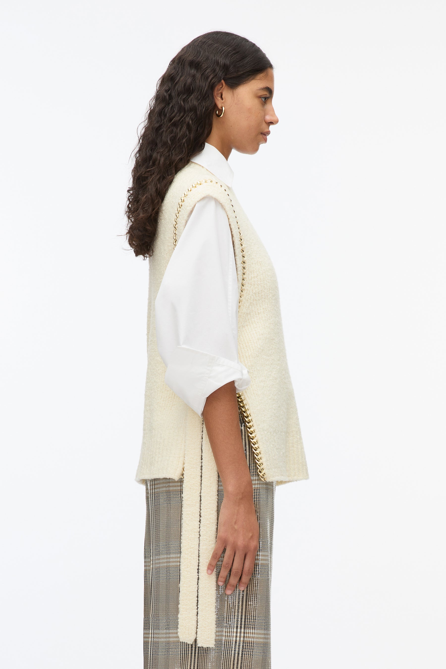 Chainlink Bouclé Mockneck Vest - 3