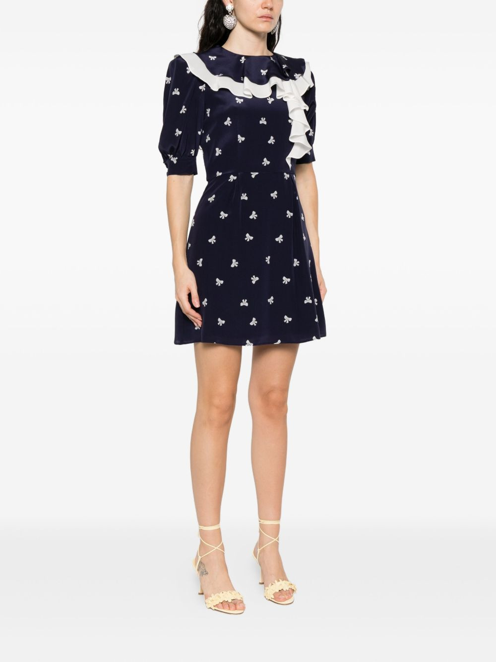 bow-print mini dress - 3