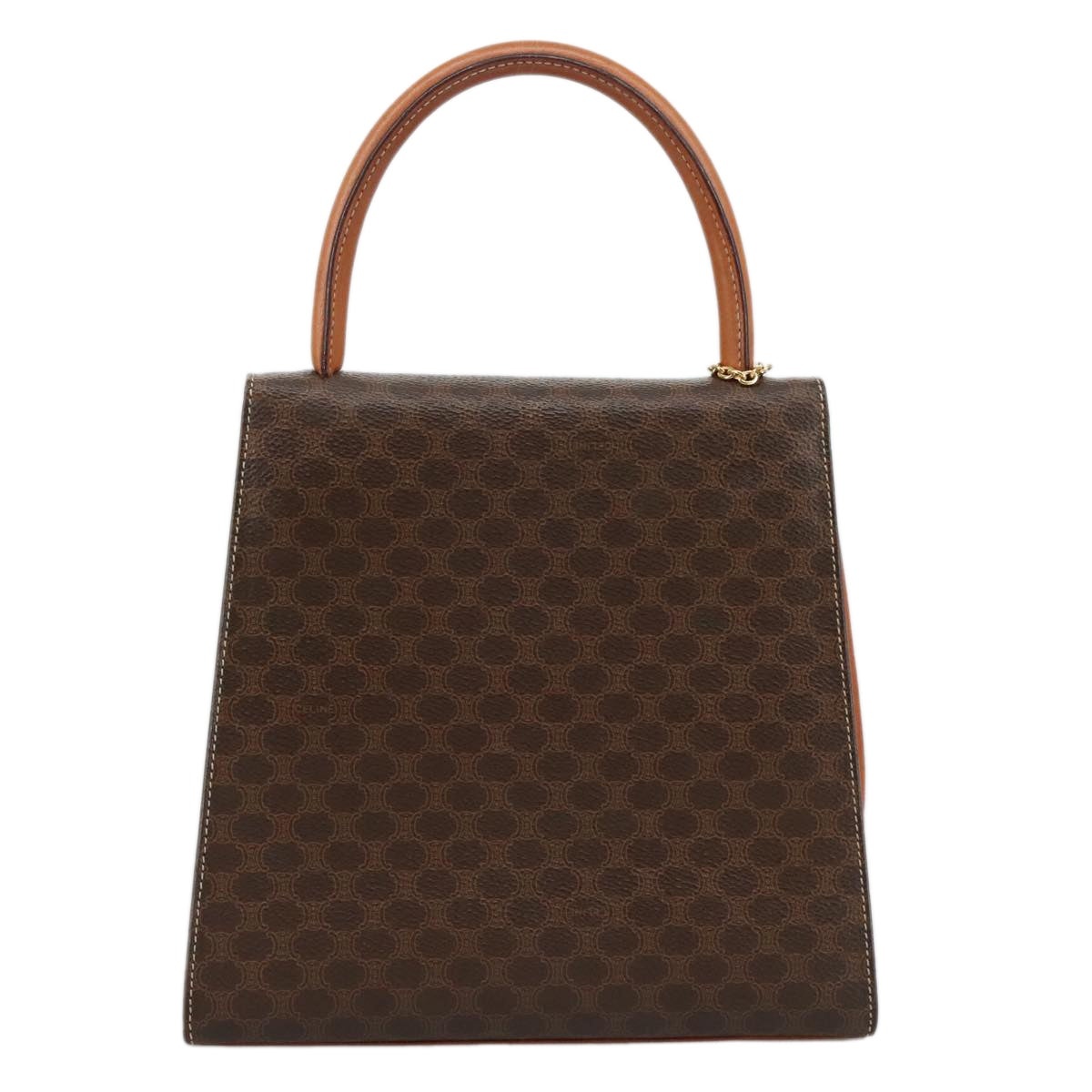 CELINE Macadam Canvas Hand Bag Pvc Leather Brown - 3