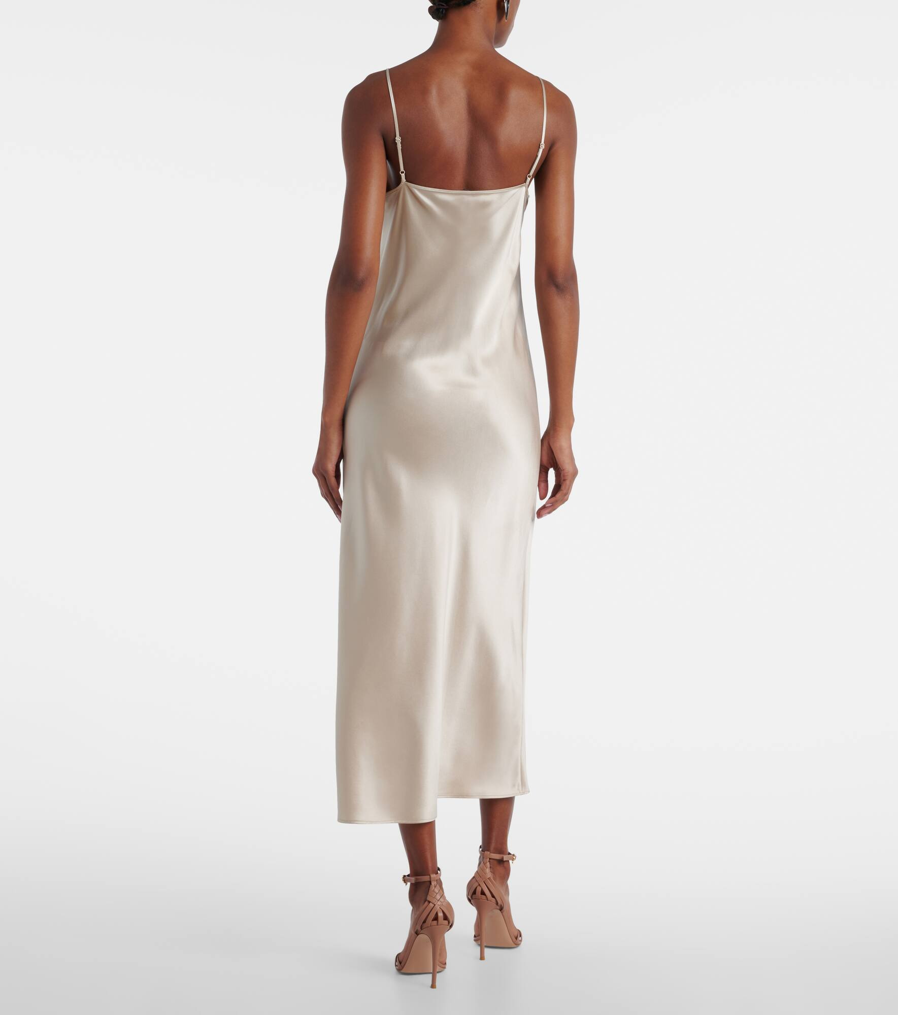 Silk satin slip dress - 3