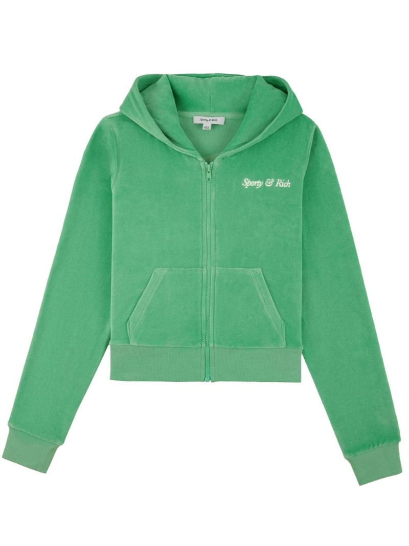Italic Logo cotton hoodie 1