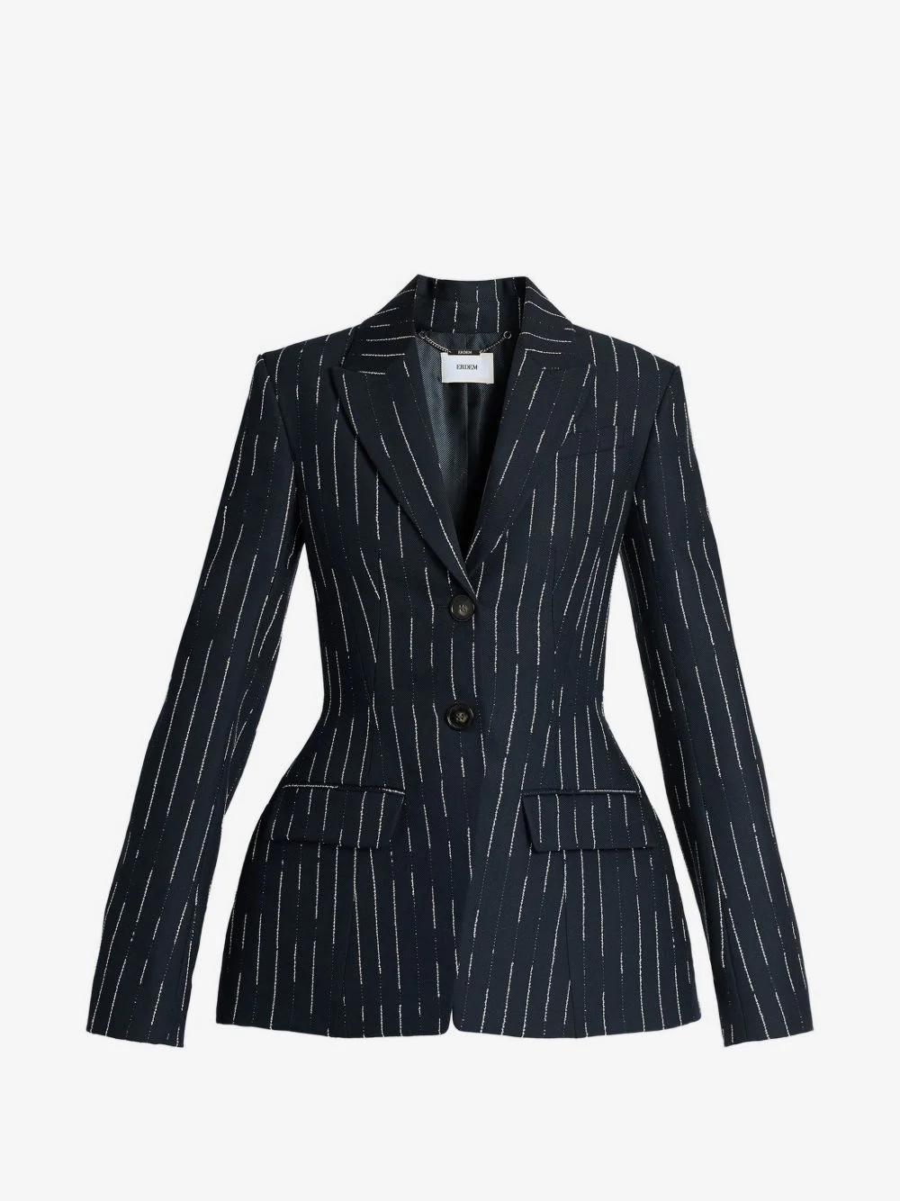 stripe-pattern fitted blazer - 1