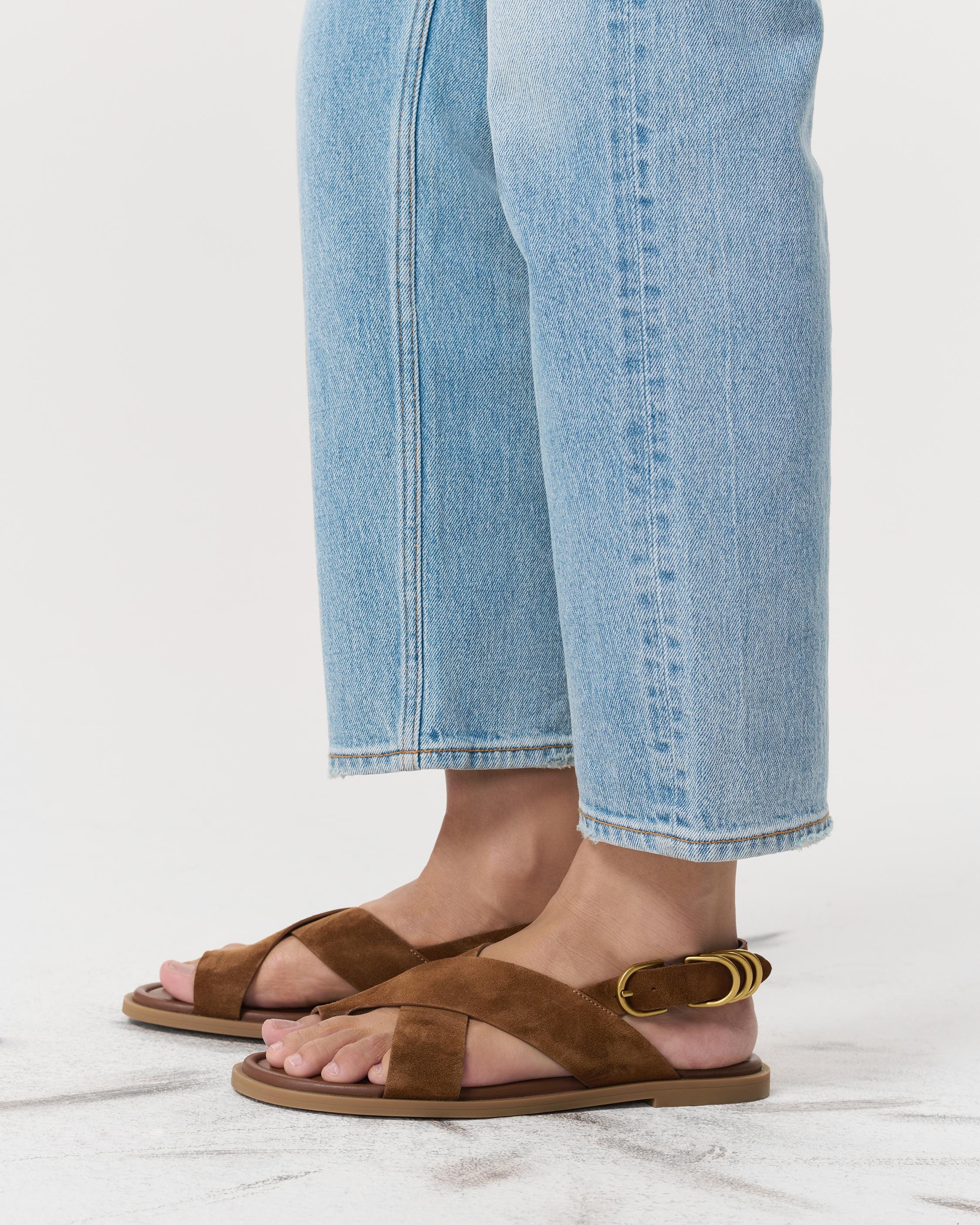 Gia Italian Suede Crossover Sandals - 2
