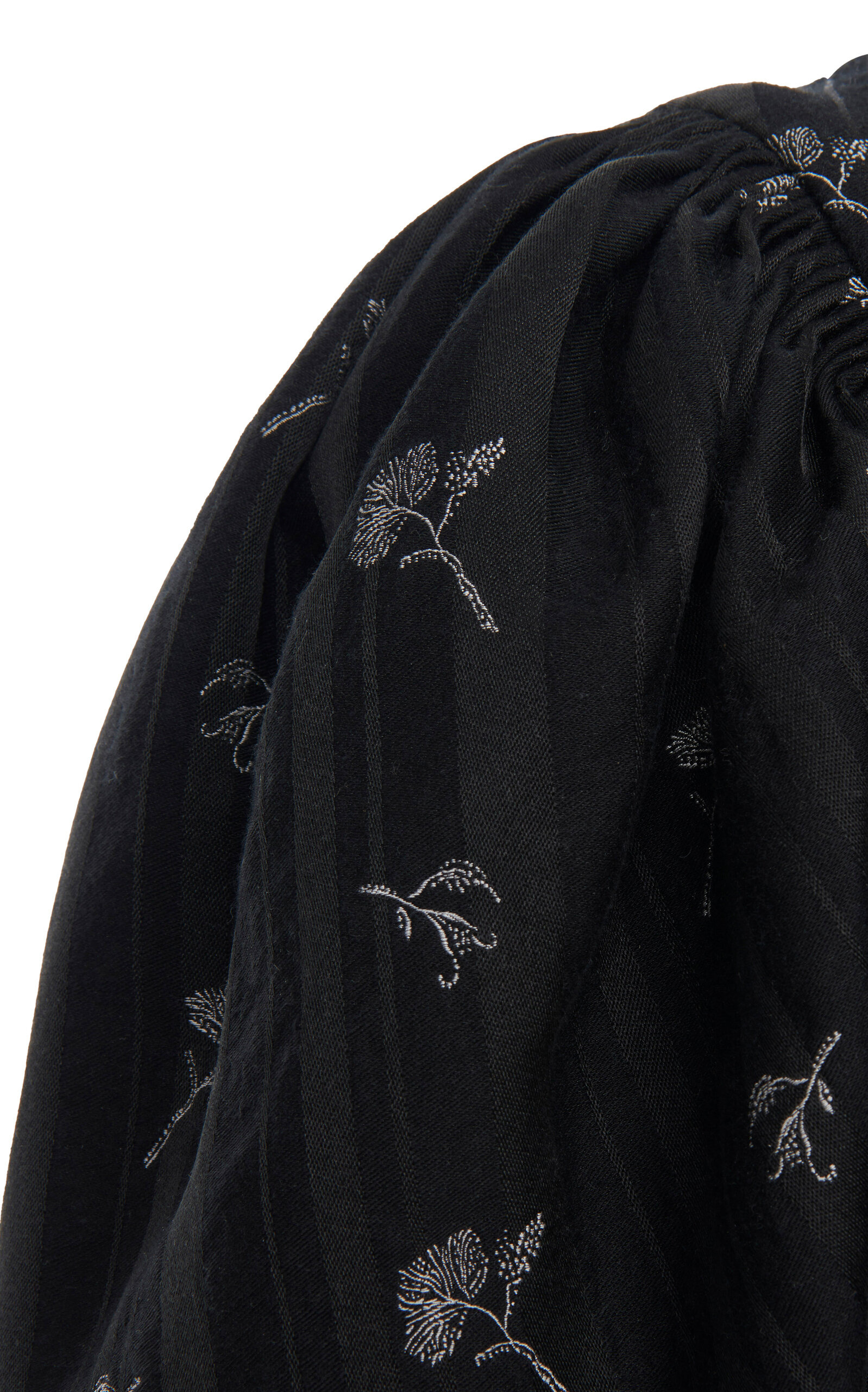Puff-Sleeve Cotton-Silk Jacquard Cropped Jacket black - 3