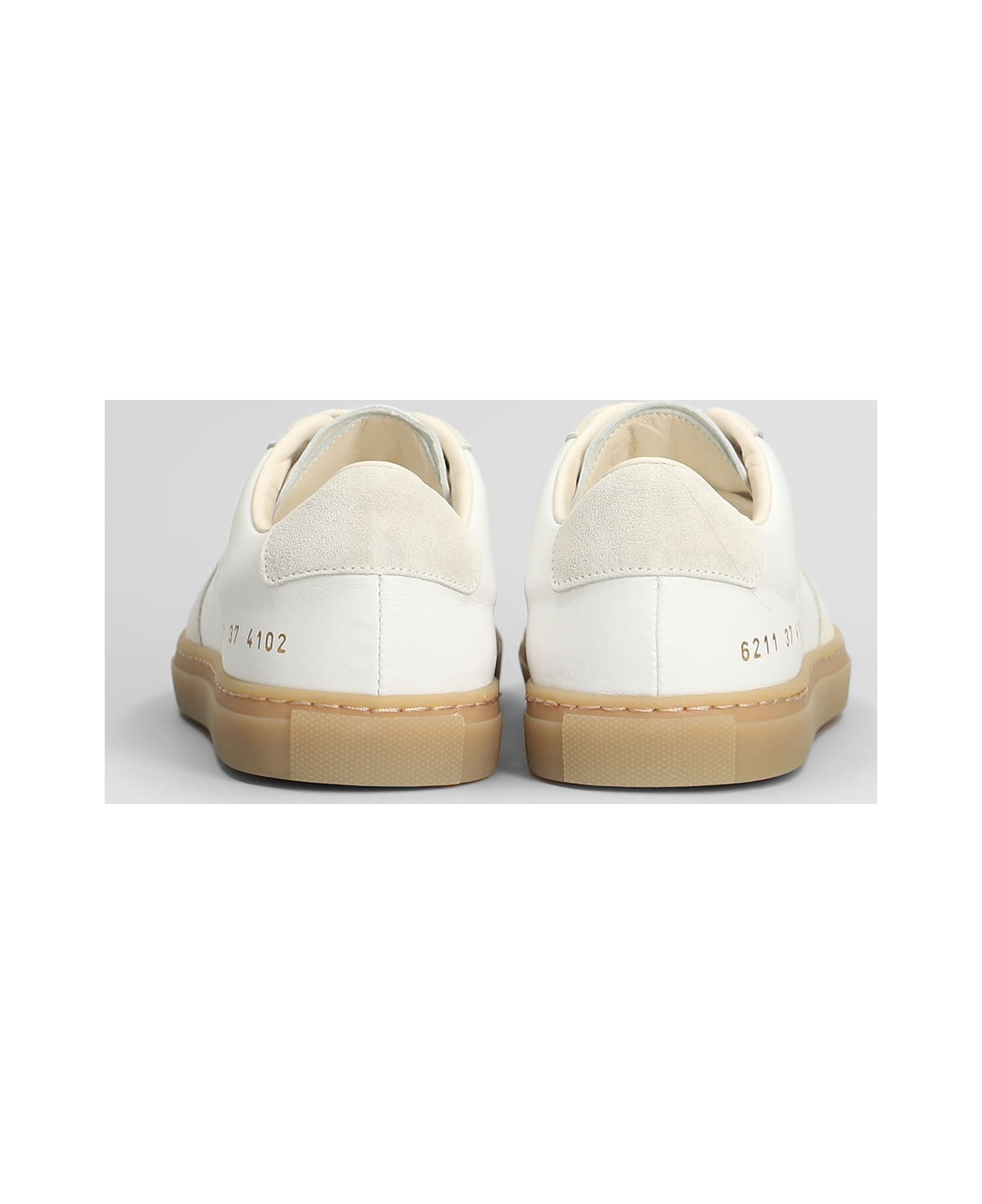 Bball Slim Sneakers In White Suede And Leather - 4