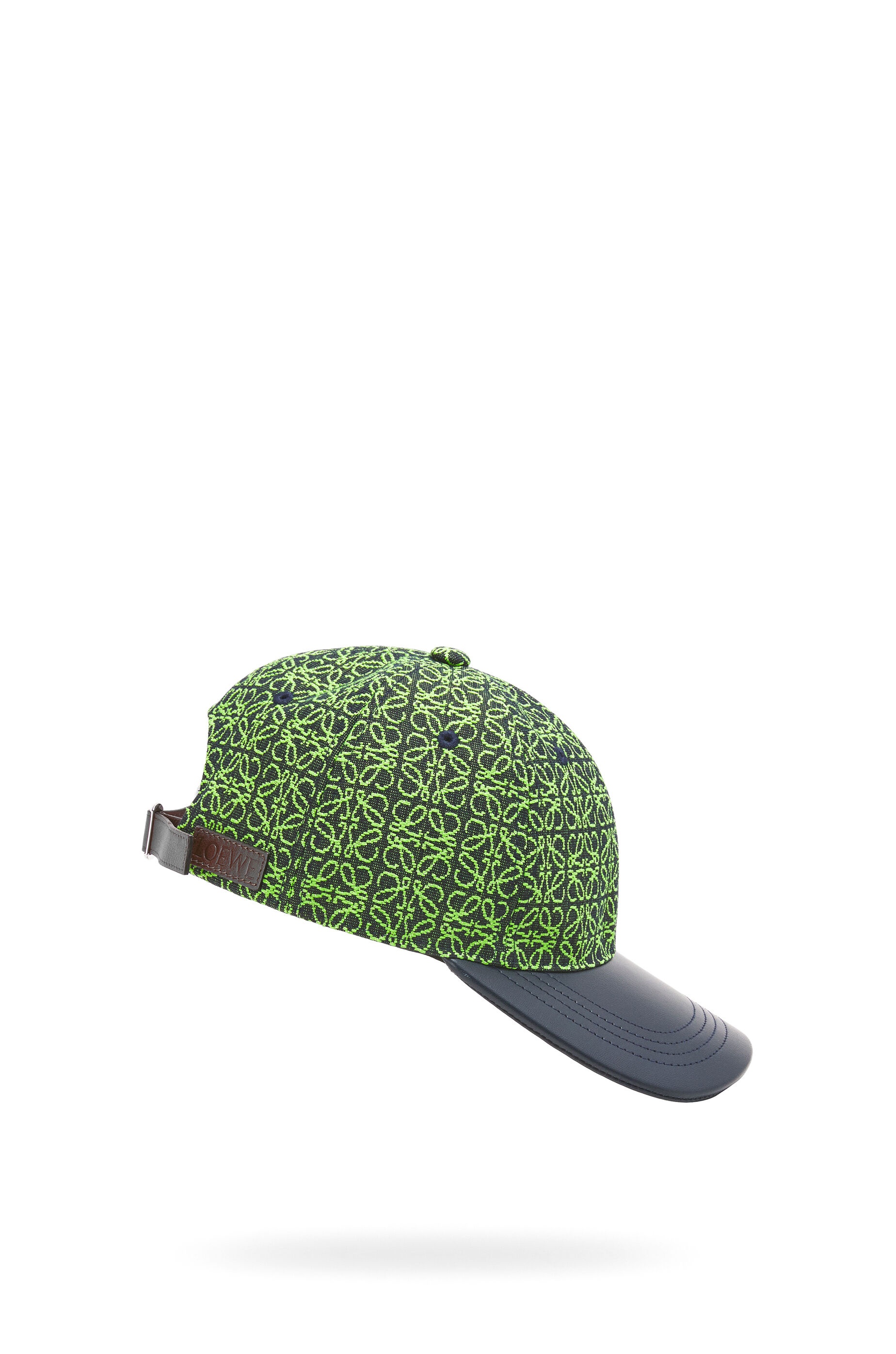 Anagram cap in jacquard and calfskin - 4