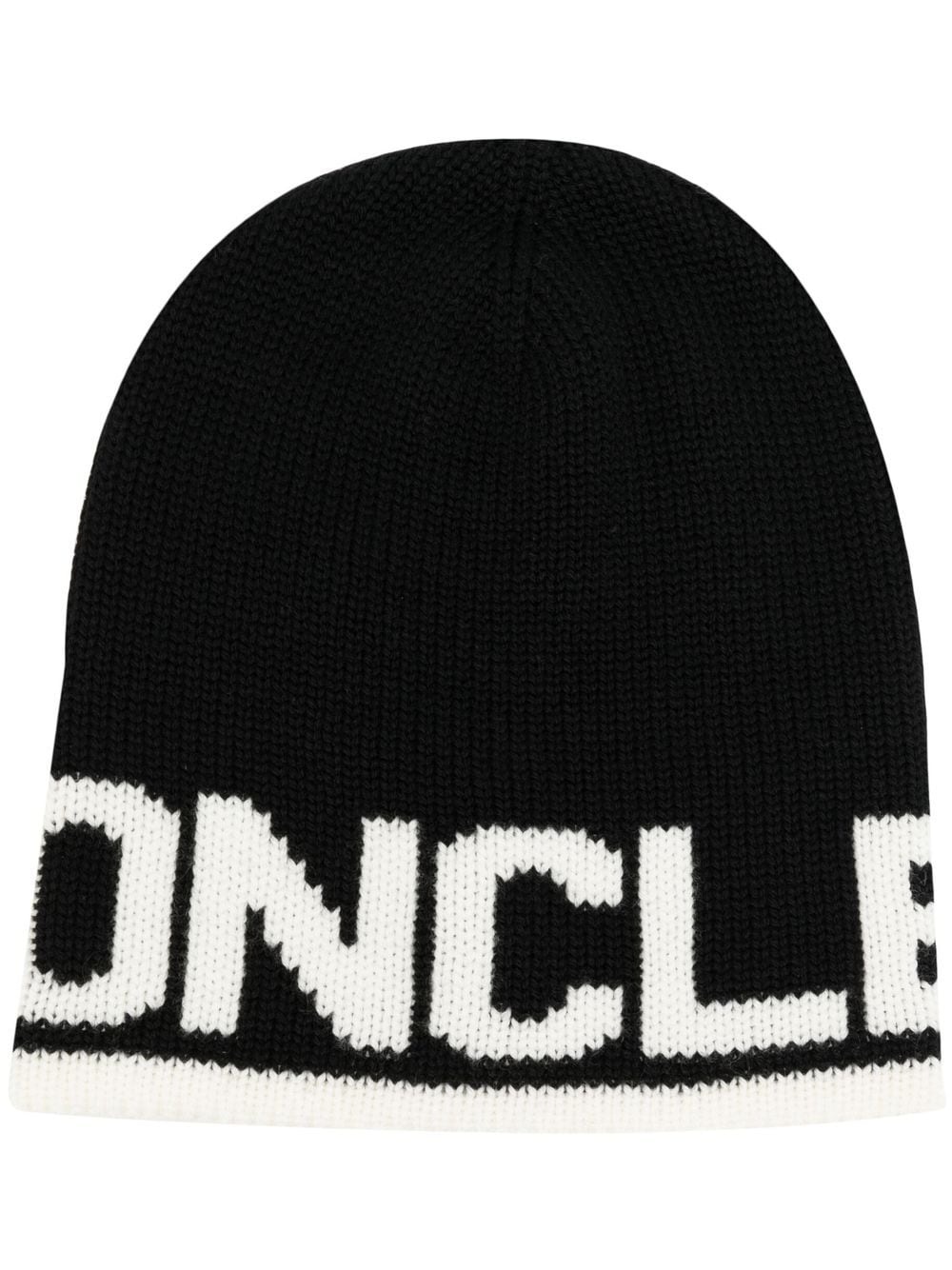 logo intarsia-knit wool beanie - 1