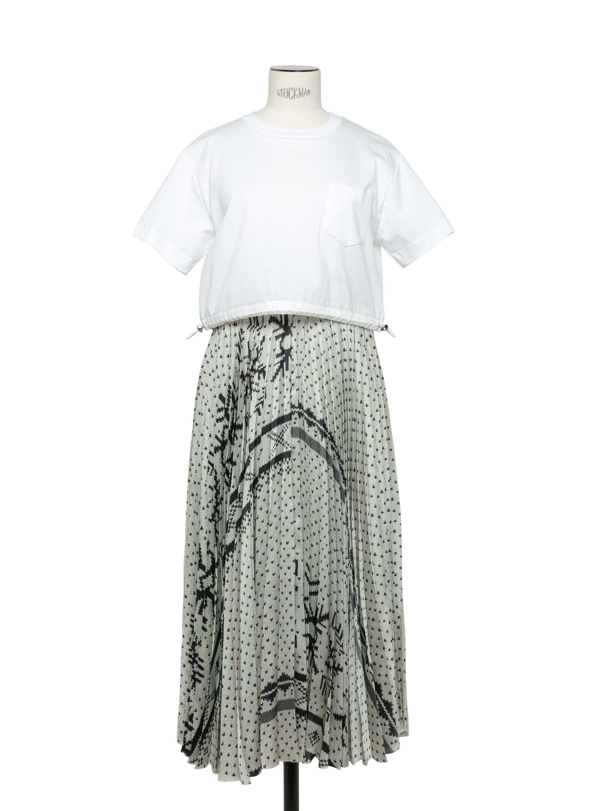 Pattern Knit Print Cotton Jersey Dress - 2