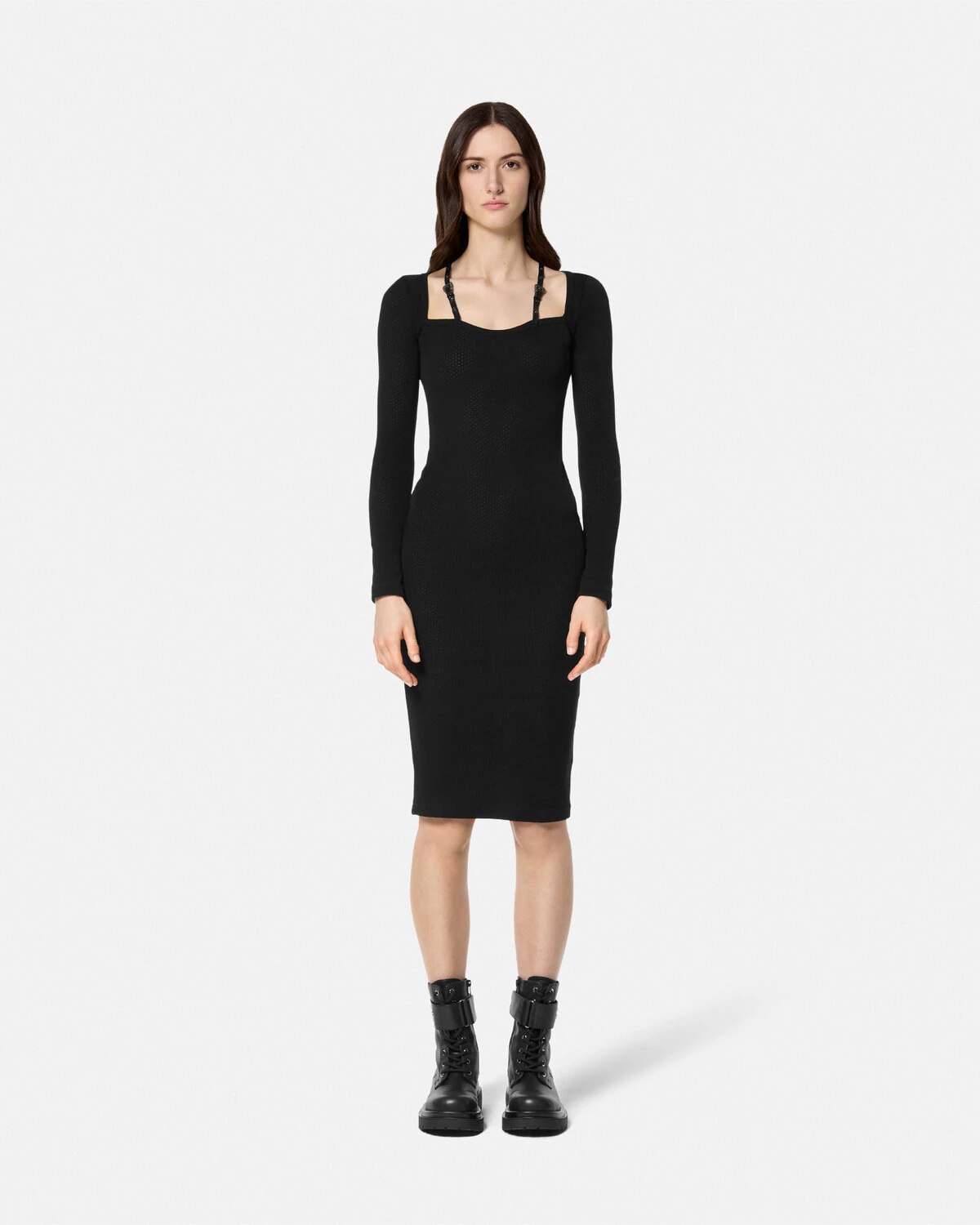 Baroque Buckle Knit Midi Dress - 2