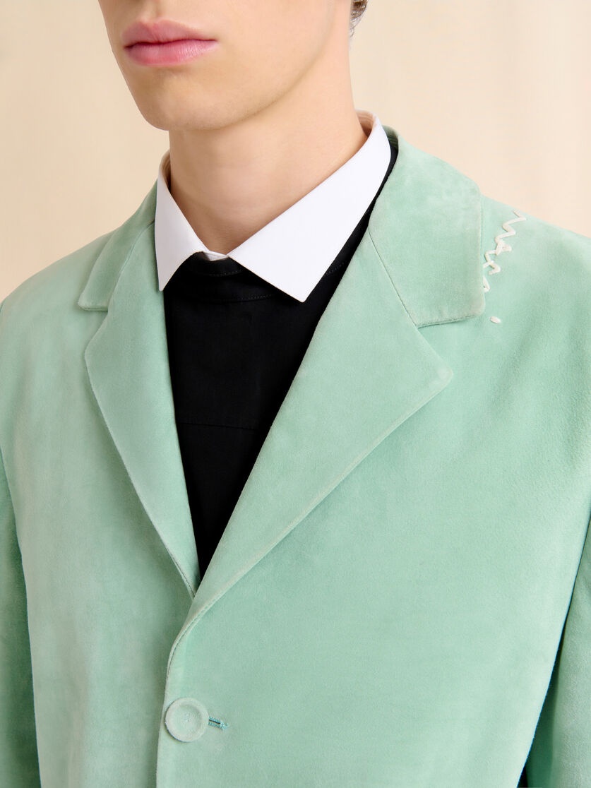 GREEN SUEDE BOXY JACKET - 4
