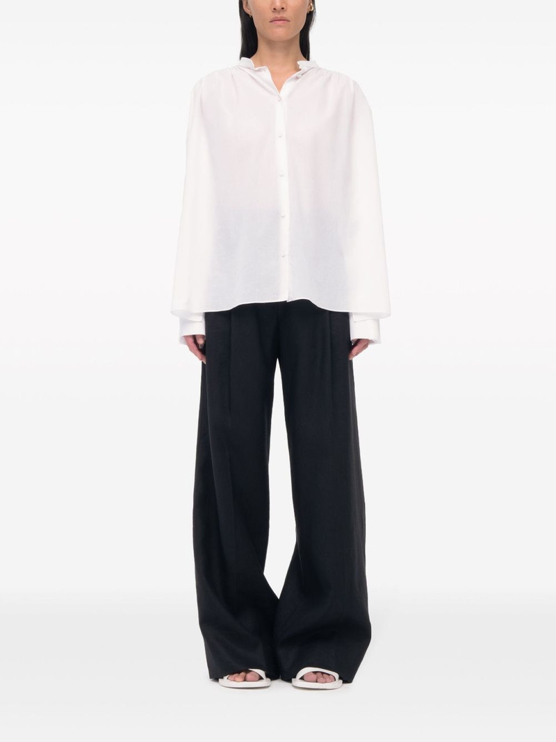 Another Tomorrow organic-cotton gathered voile blouse outlook