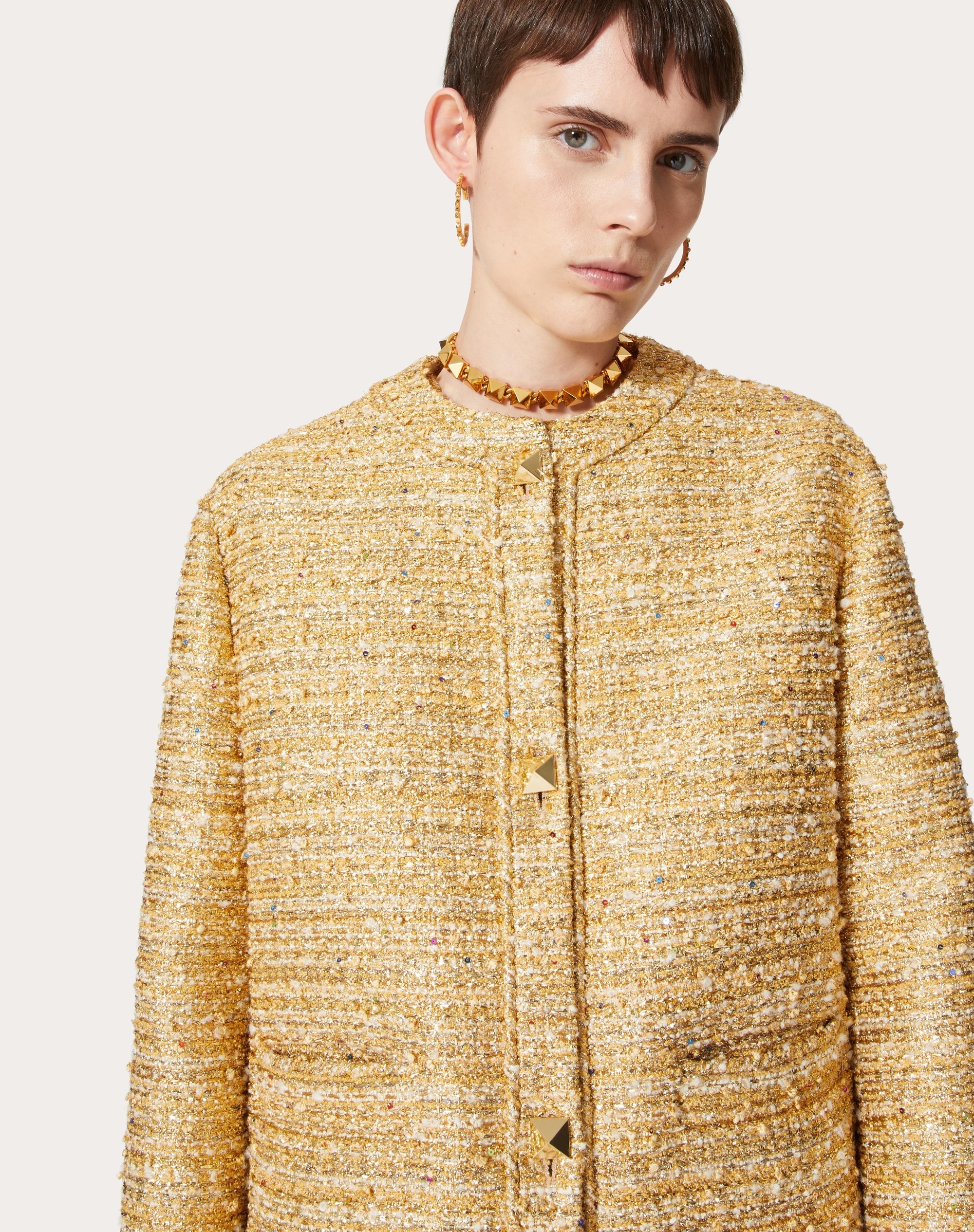GOLD TWEED PAILETTES JACKET - 5