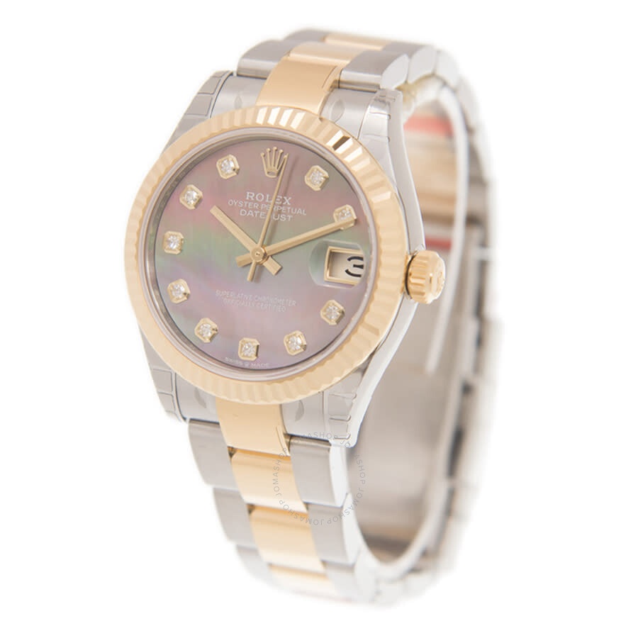 Rolex Datejust 31Mother of Pearl Diamond Dial Automatic Ladies Steel and 18kt Yellow Gold Oyster Wat - 4