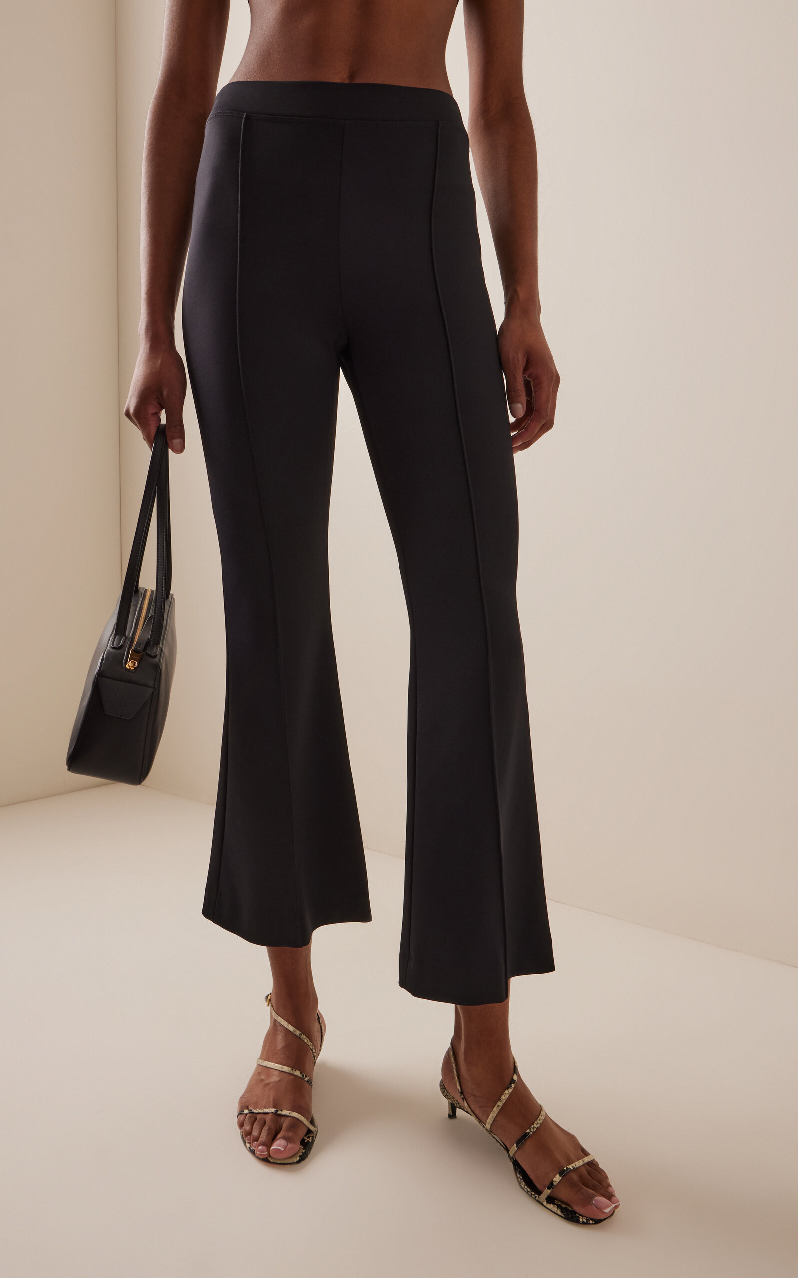 Scuba Cropped Flared Pants black - 3