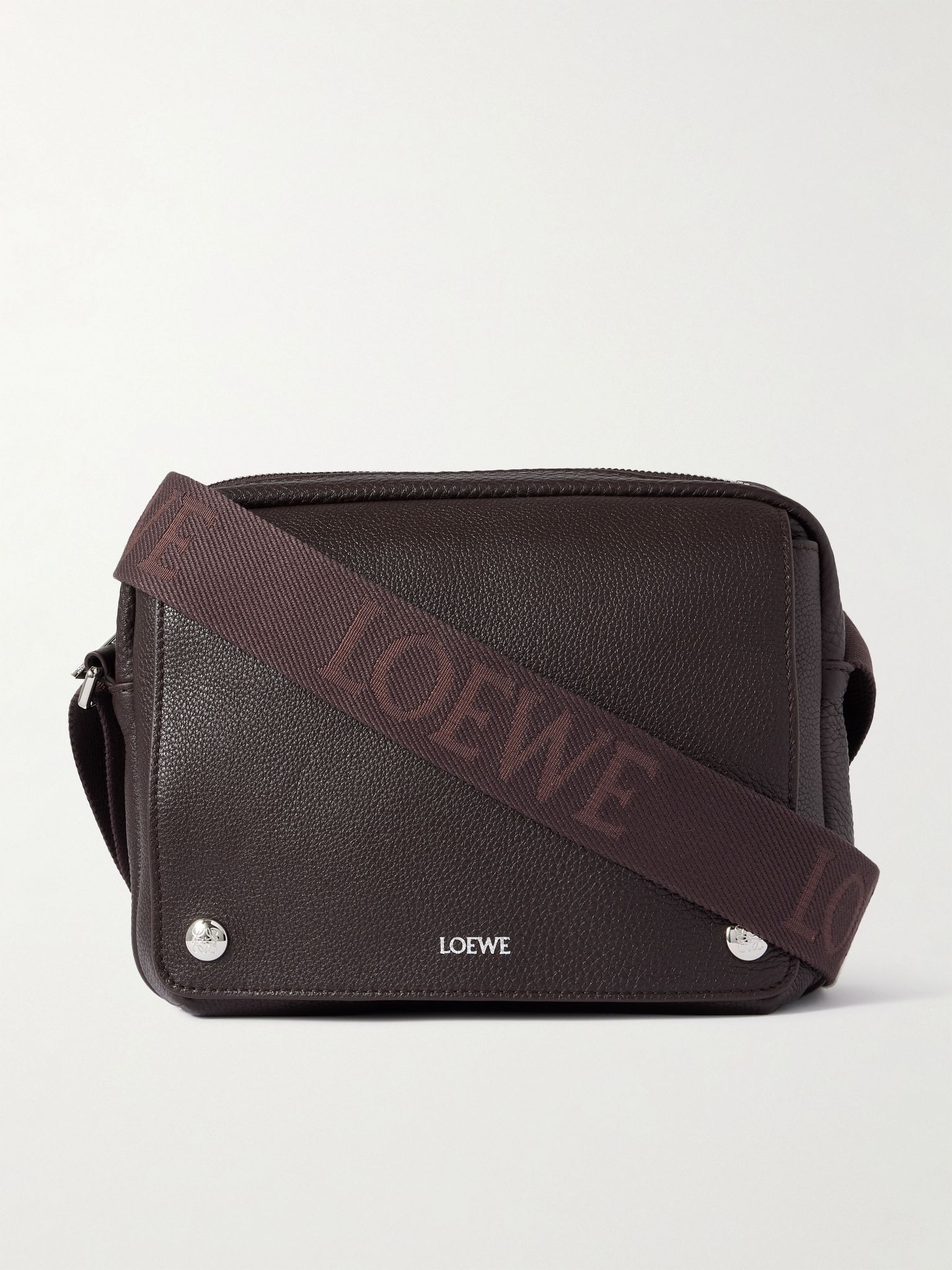 Pebble XS Full-Grain Leather Messenger Bag Burgundy - 1