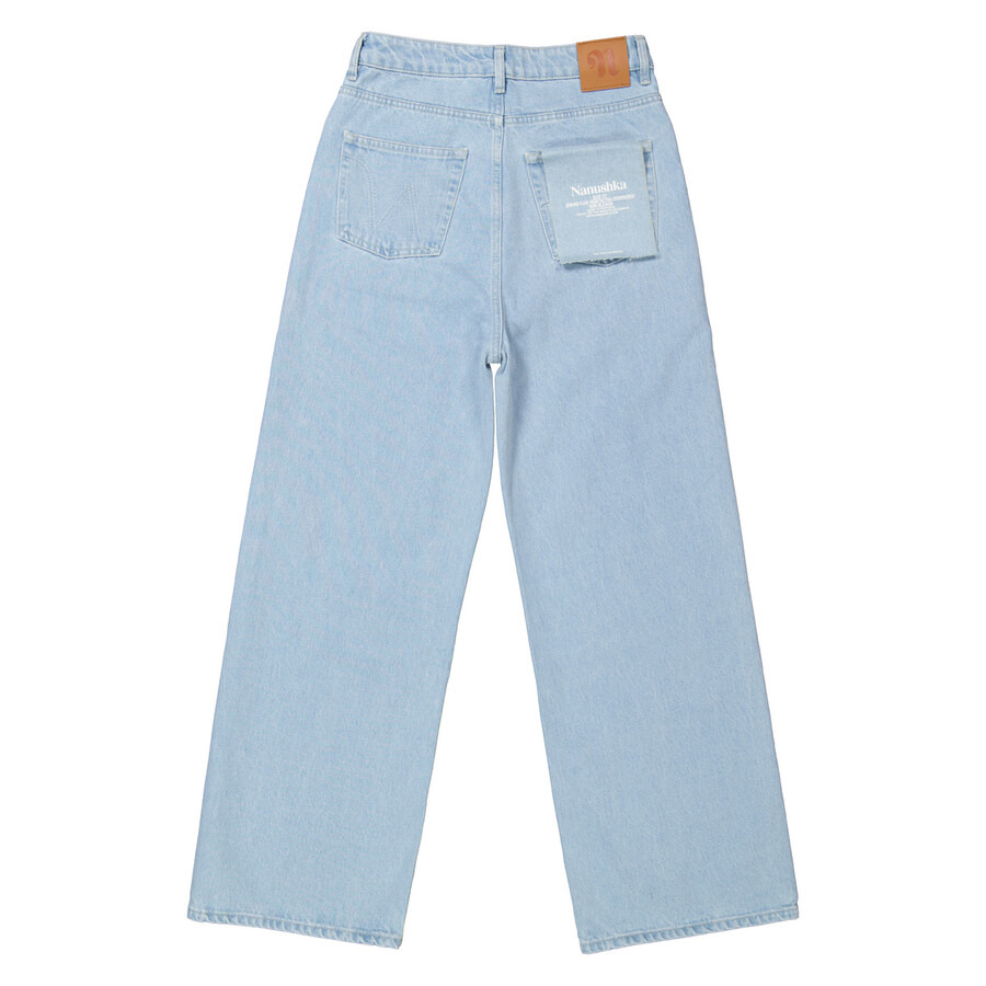 Nanushka Sun Bleach Josine Wide-Leg Denim Jeans - 7
